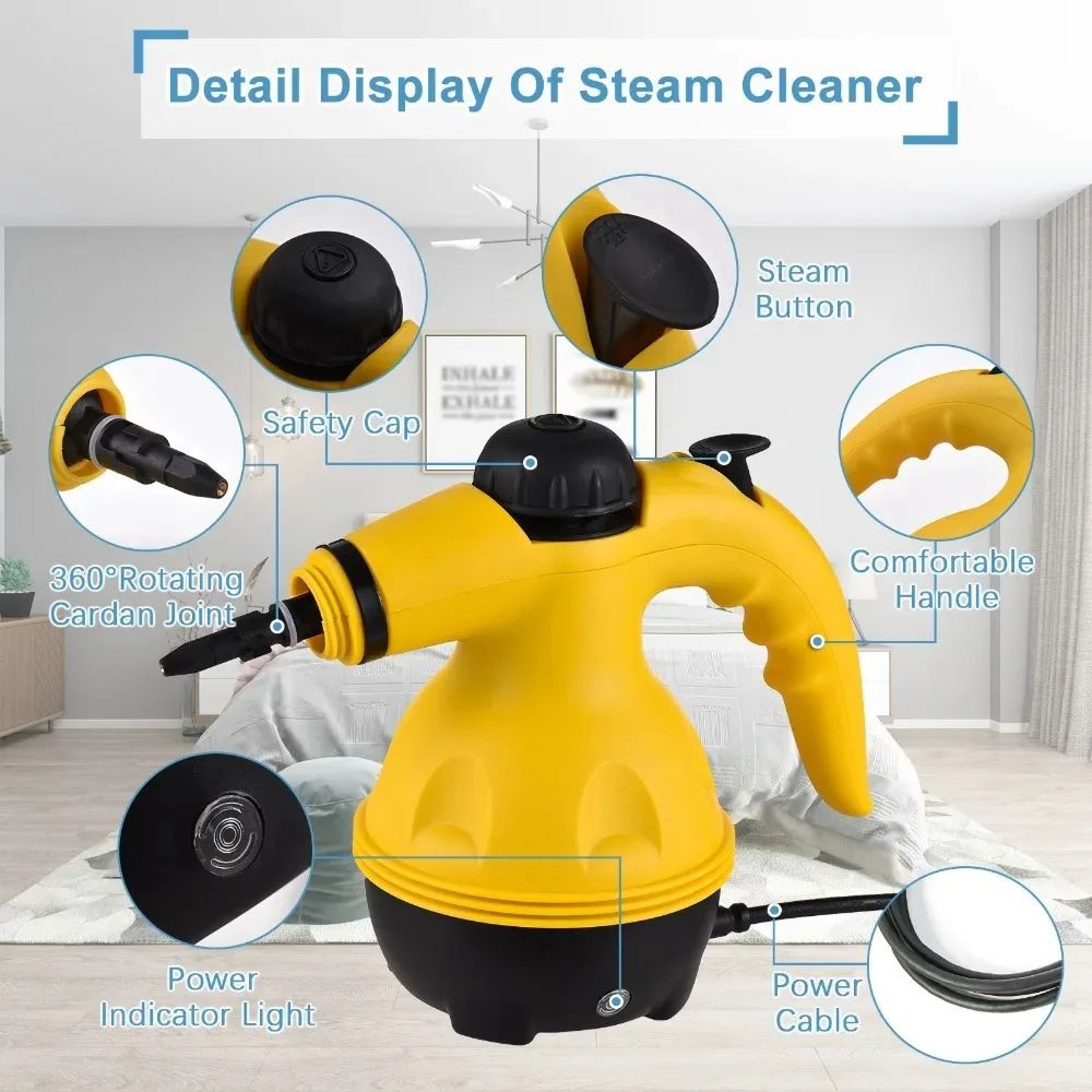 HighTemperature Handheld Steam Cleaner  Powerful Grease  Oil Dirt Remover For Kitchen And Car 0