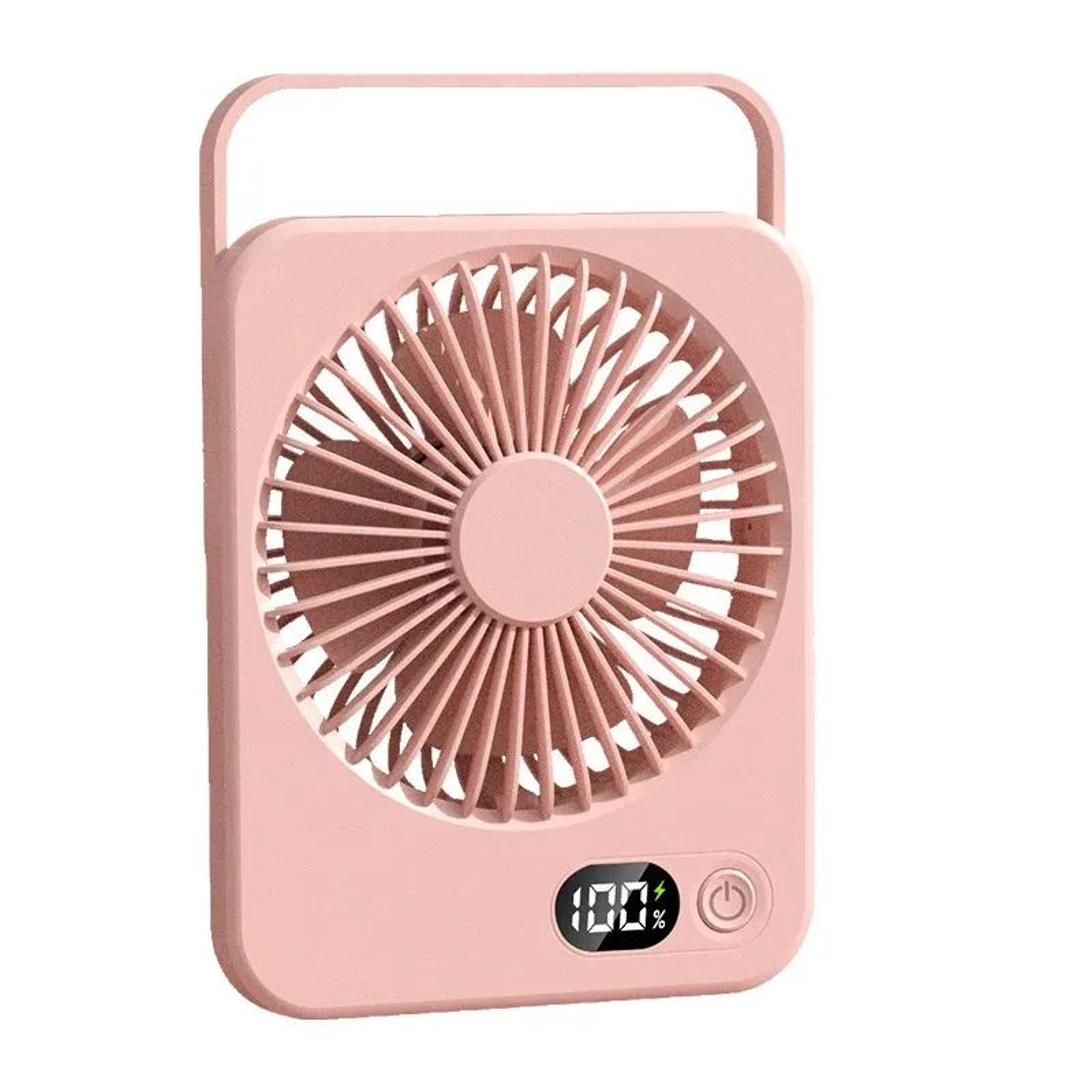 Portable Handheld Fan USB Rechargeable  Mini Desktop Mute Table Fan With Power Display  5Speed Adju 7