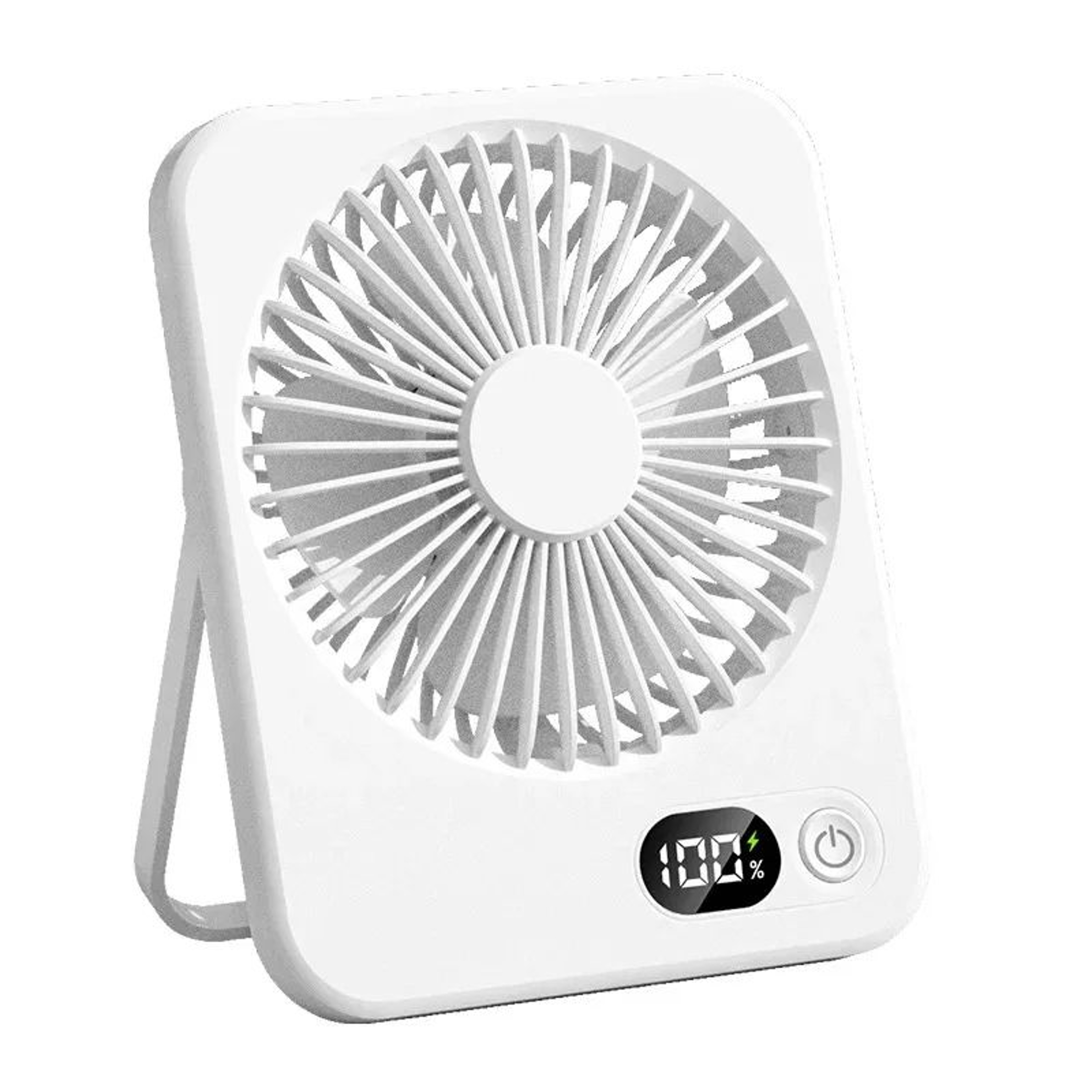Portable Handheld Fan USB Rechargeable  Mini Desktop Mute Table Fan With Power Display  5Speed Adju 8