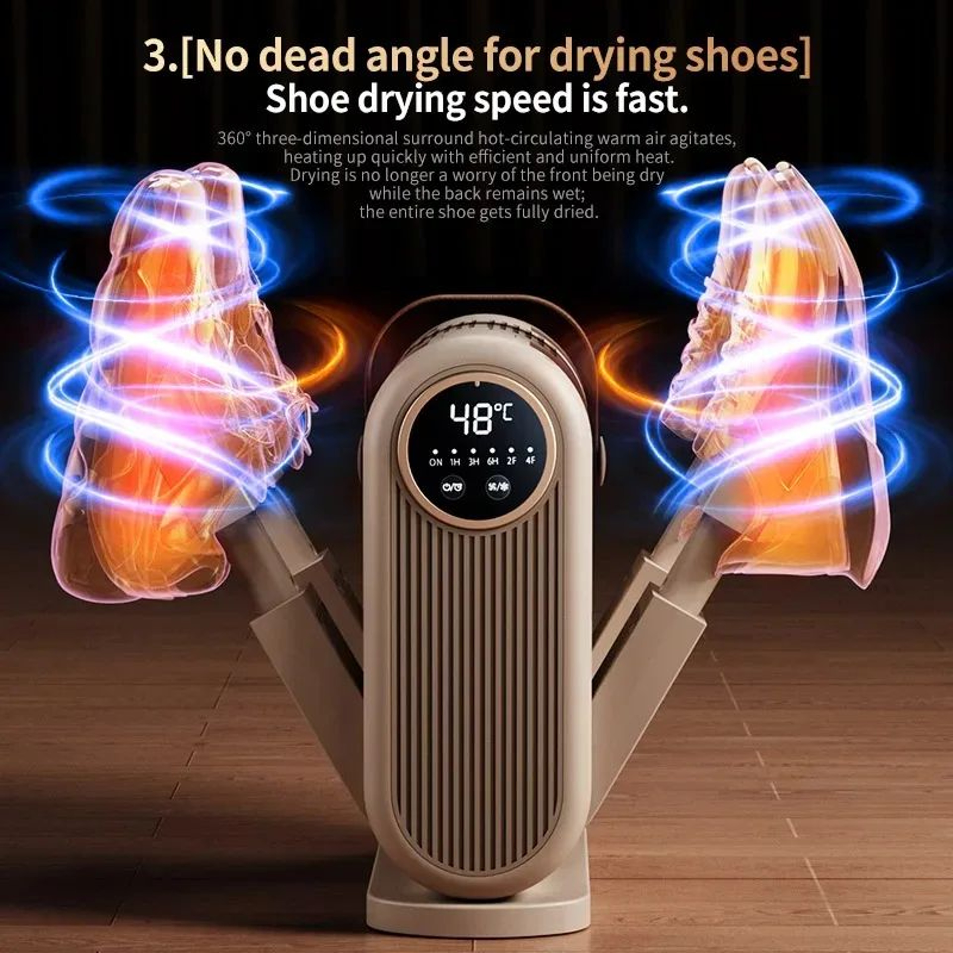 4Arms Foldable Shoe Dryer  Electric Shoe Dehumidifier  Boots Warmer With Timer Control 0