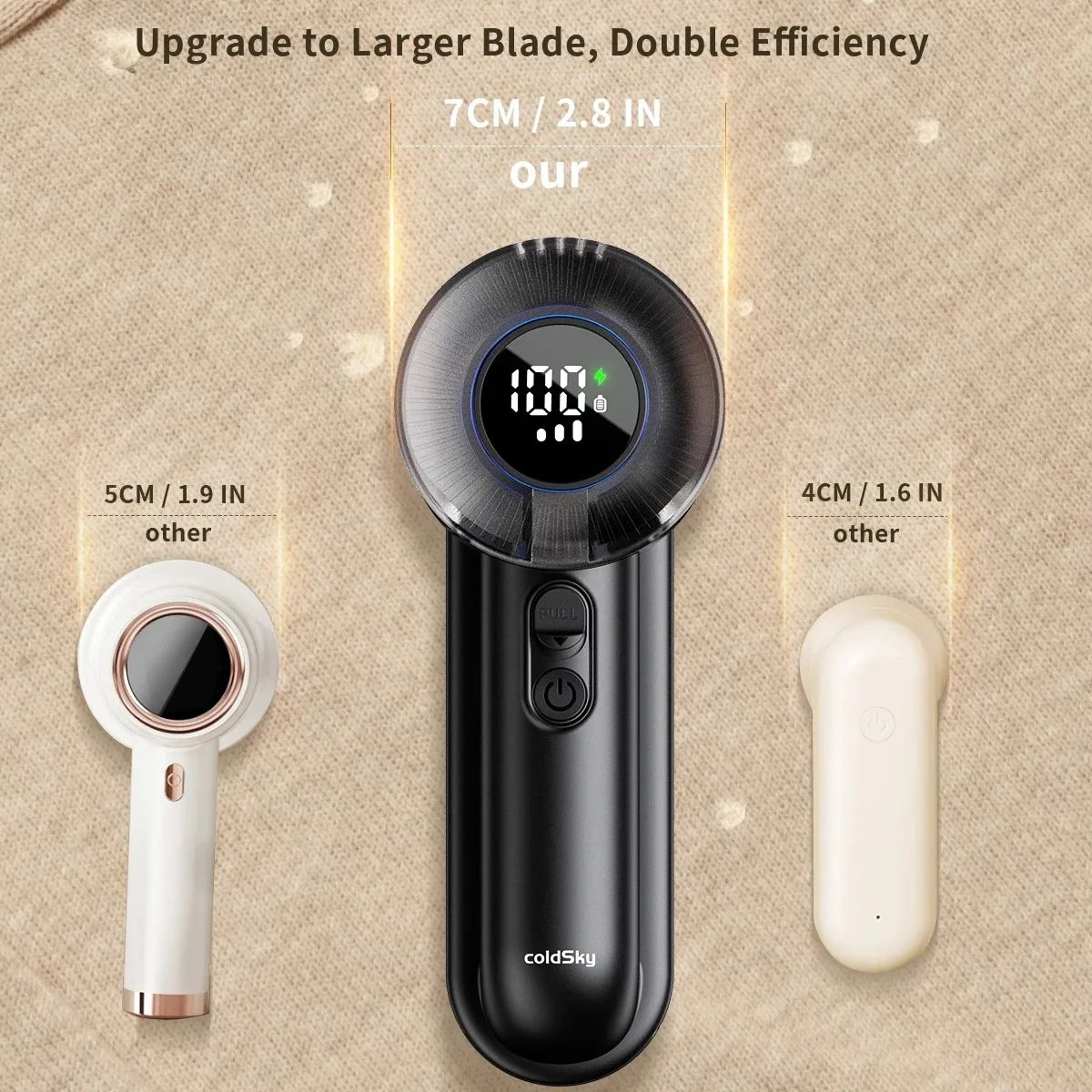 ColdSky Electric Lint Remover Fabric Shaver  Rechargeable Hair Ball Trimmer Fuzz  Pellet Remover Fo