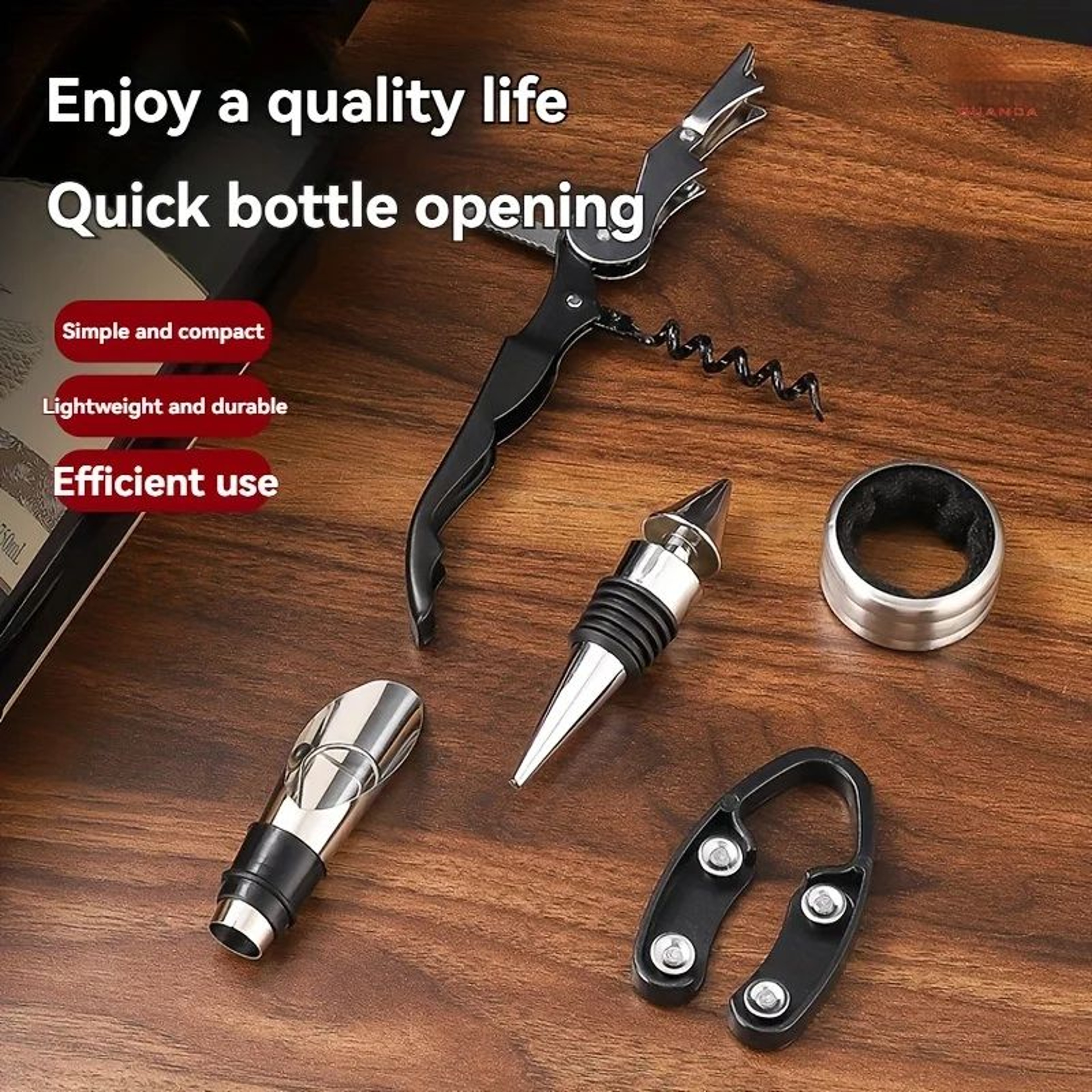 Premium Wine Tool Kit  5Piece Corkscrew  Accessories Set For Home Bars Travel  Gifting 1