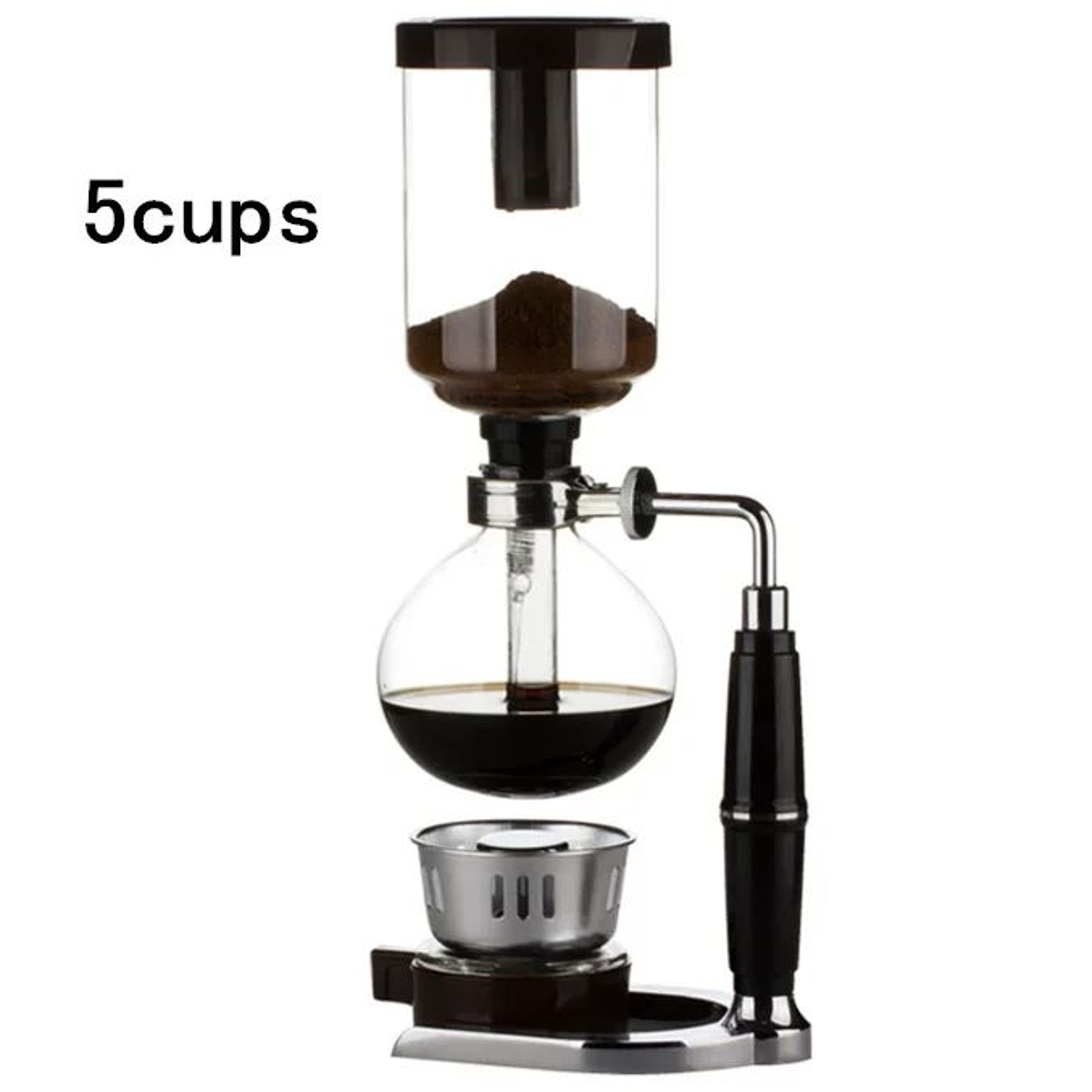 Premium Glass Vacuum Coffee Maker  Tea Siphon Brewer  3 Cup  5 Cup Home Barista System 7