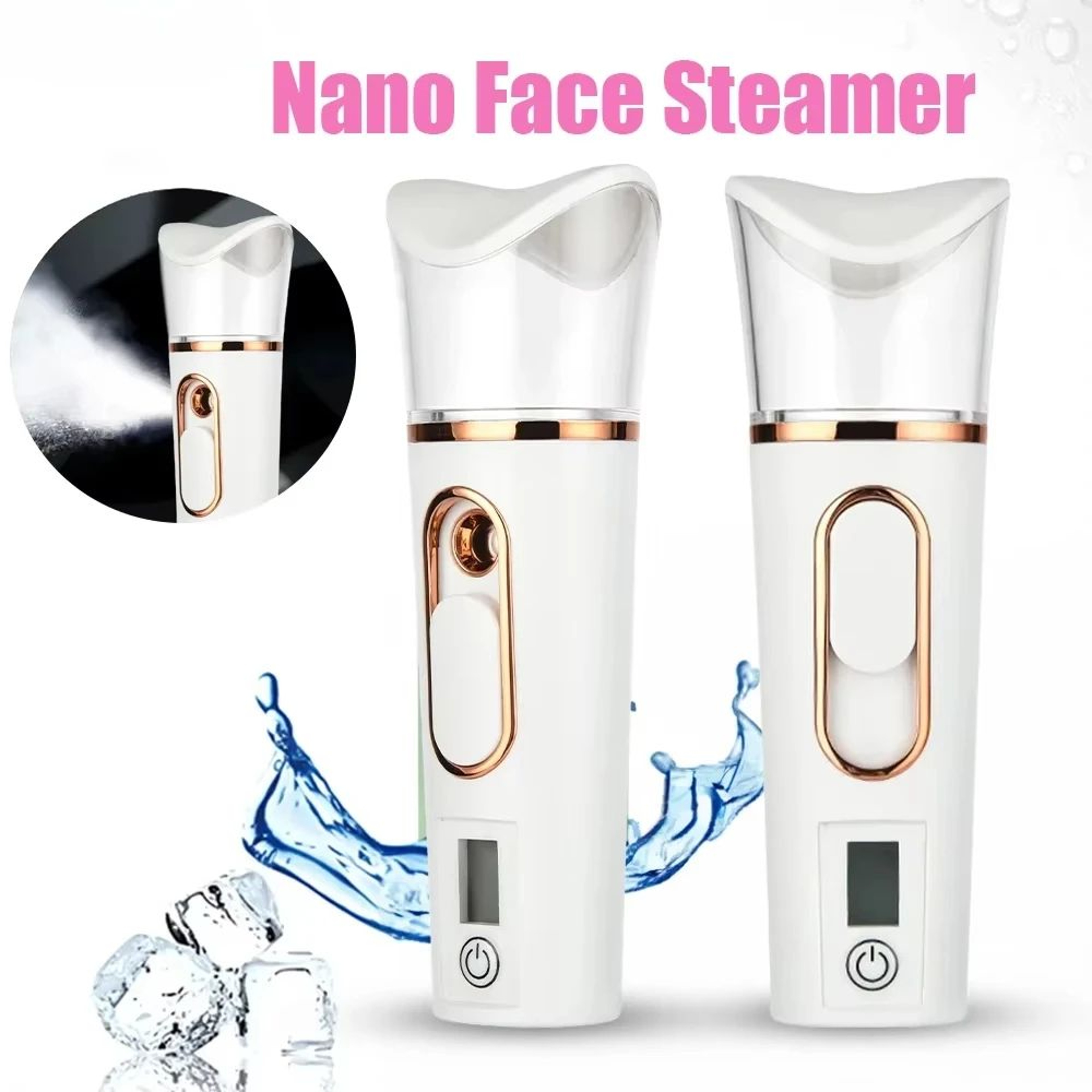 Nano Mist Facial Steamer Mini Portable Sprayer  Handheld Skin Hydration Humidifier With LED Moistur
