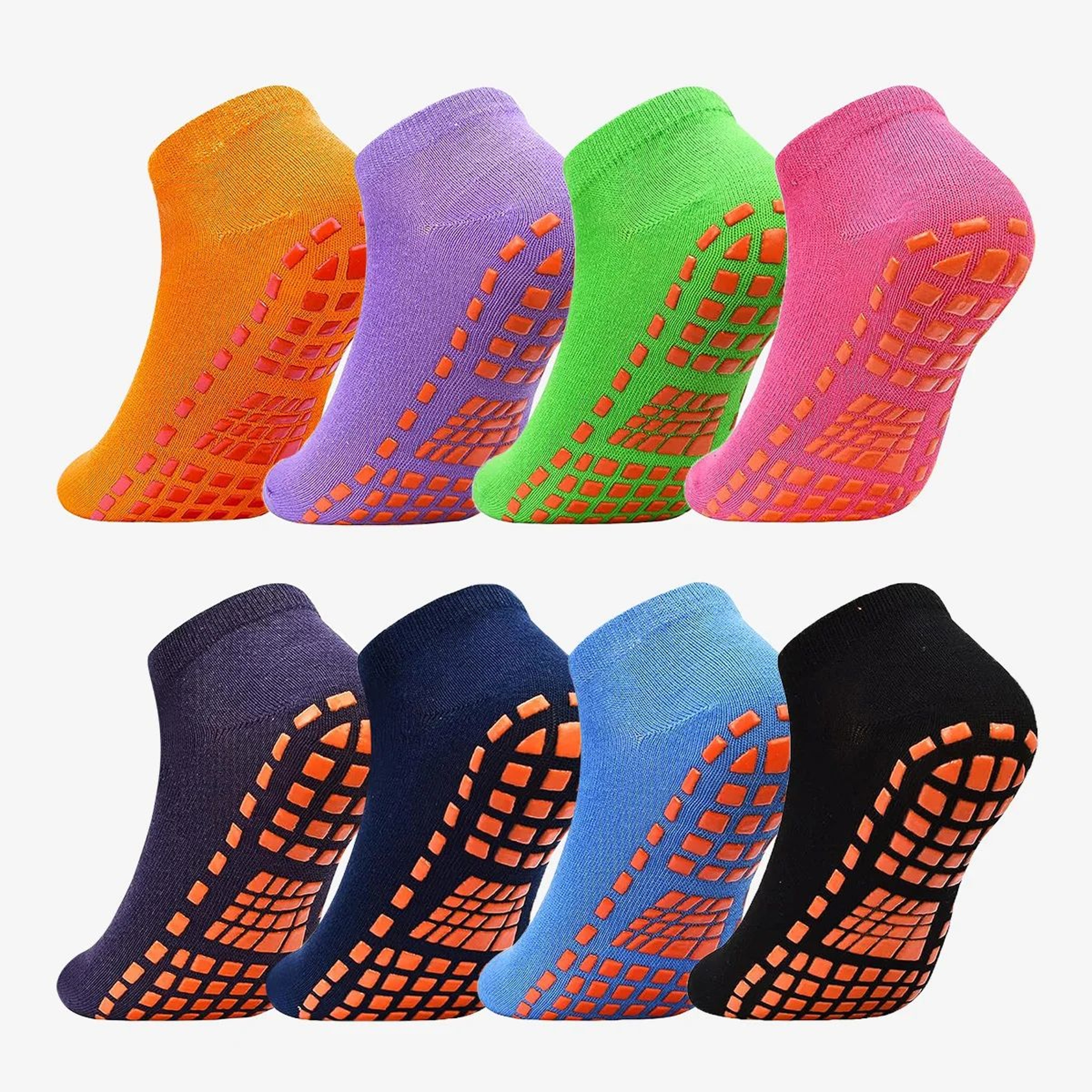 Unisex Silicone NonSlip Grip Trampoline Socks  Cotton Yoga  Pilates Hospital Safety Socks 1 Or 4 Pa 0