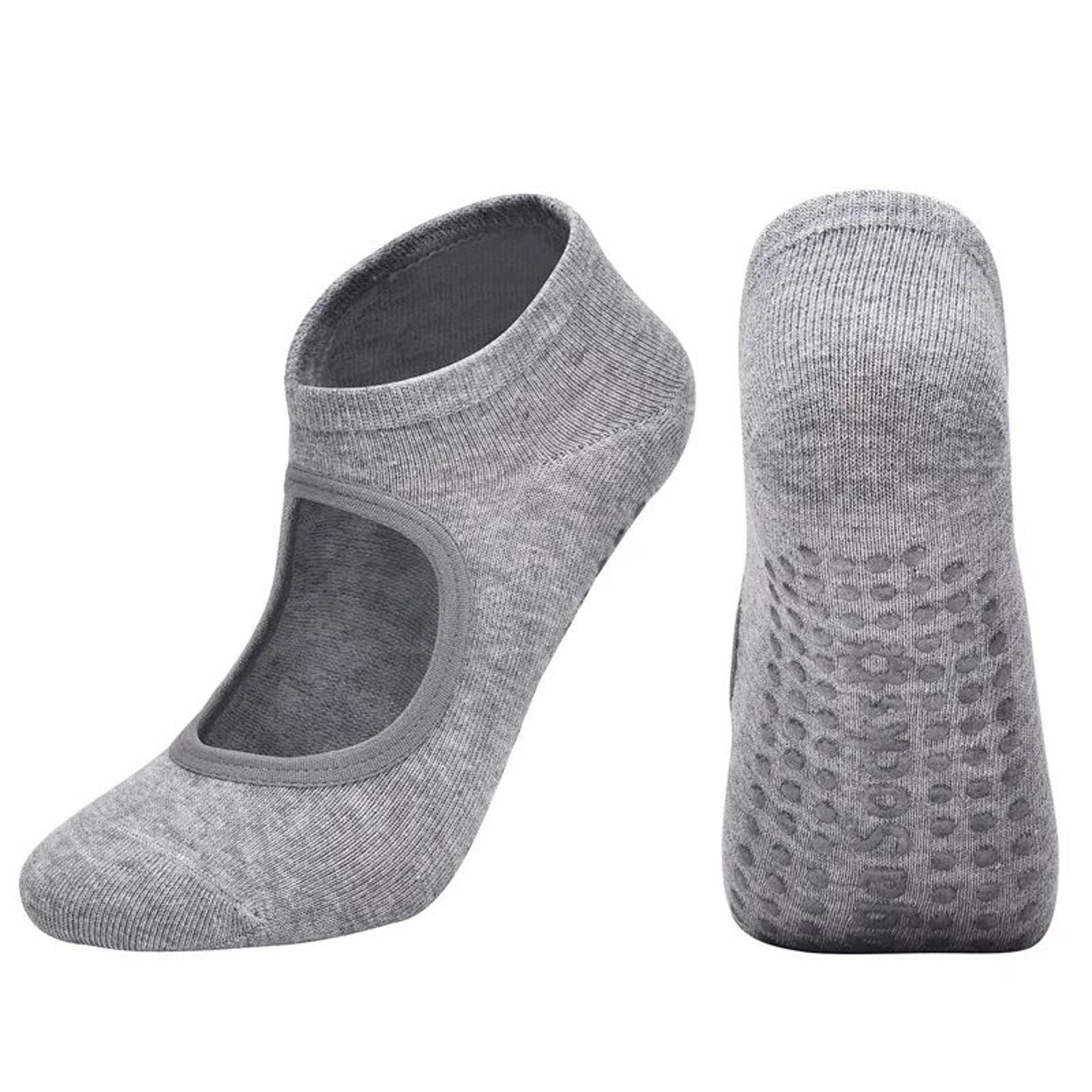 Customized Womens Backless AntiSlip Pilates Socks  Breathable Cotton 5Toe Yoga  Ballet Fitness Grip 6