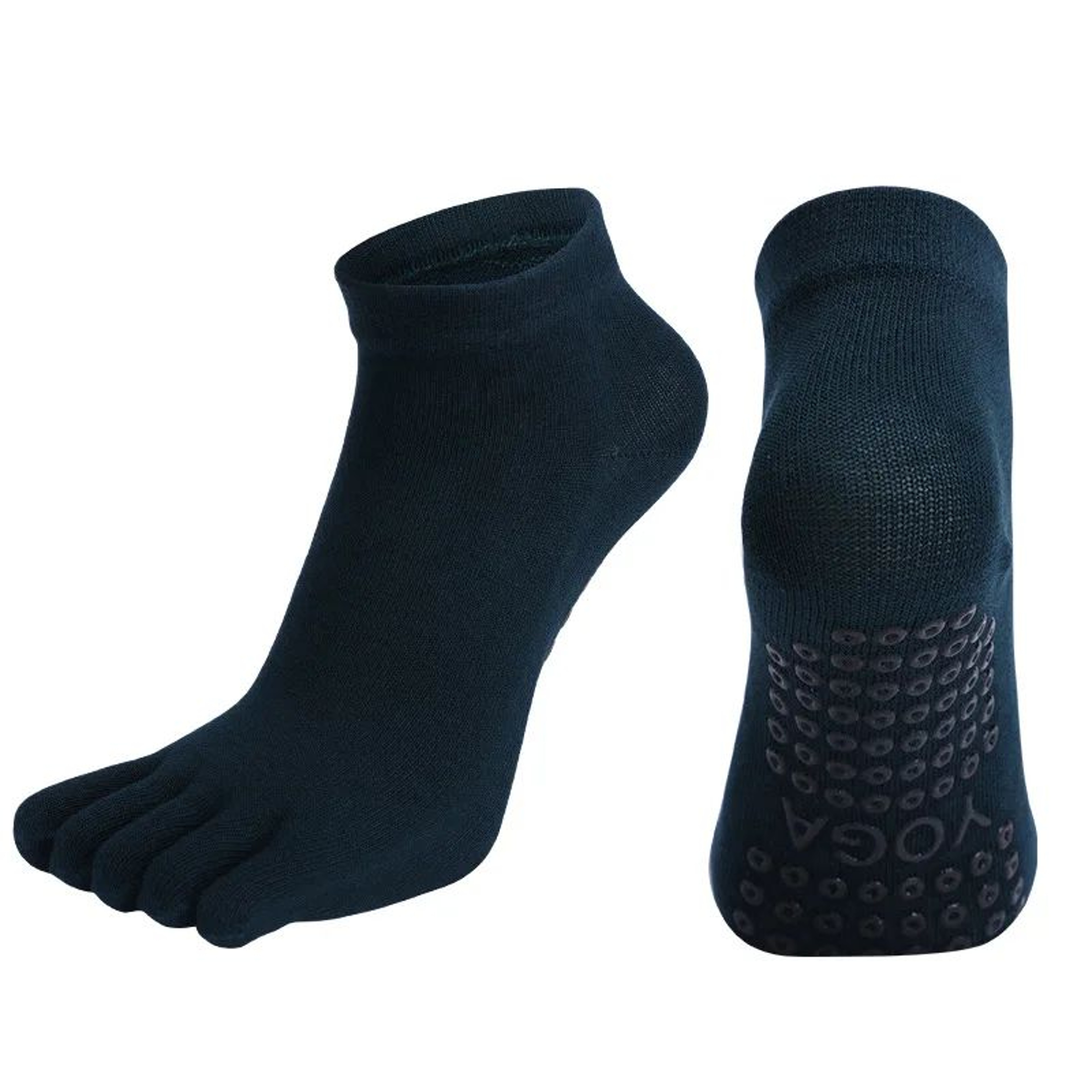 Womens Cotton FiveToe NonSlip Yoga Socks  Breathable QuickDry Pilates  Dance Fitness Grip Socks 10