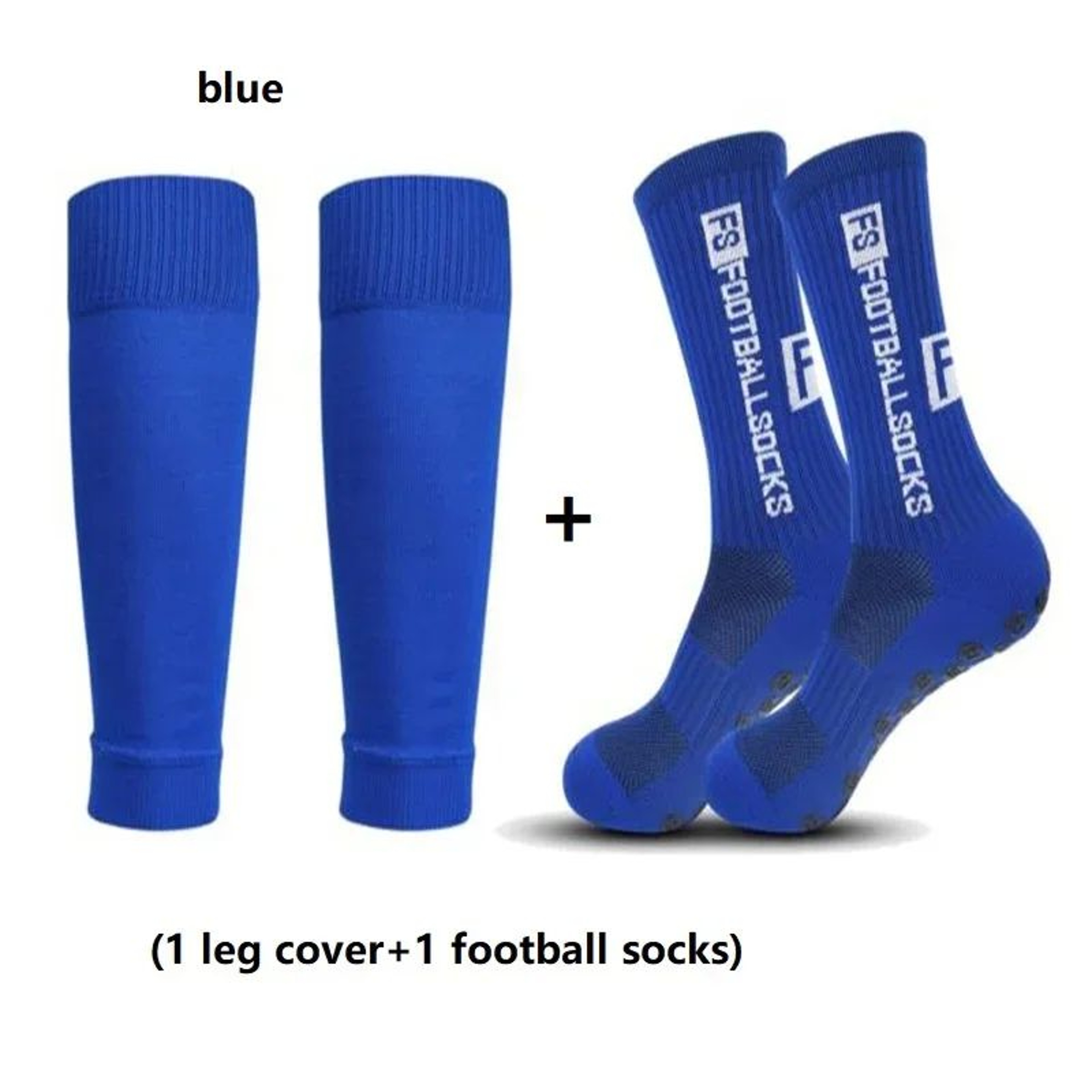 FS AntiSlip Football Socks Set  HighQuality Soccer Grip Socks With Nylon Leg Cover Unisex US 612 0