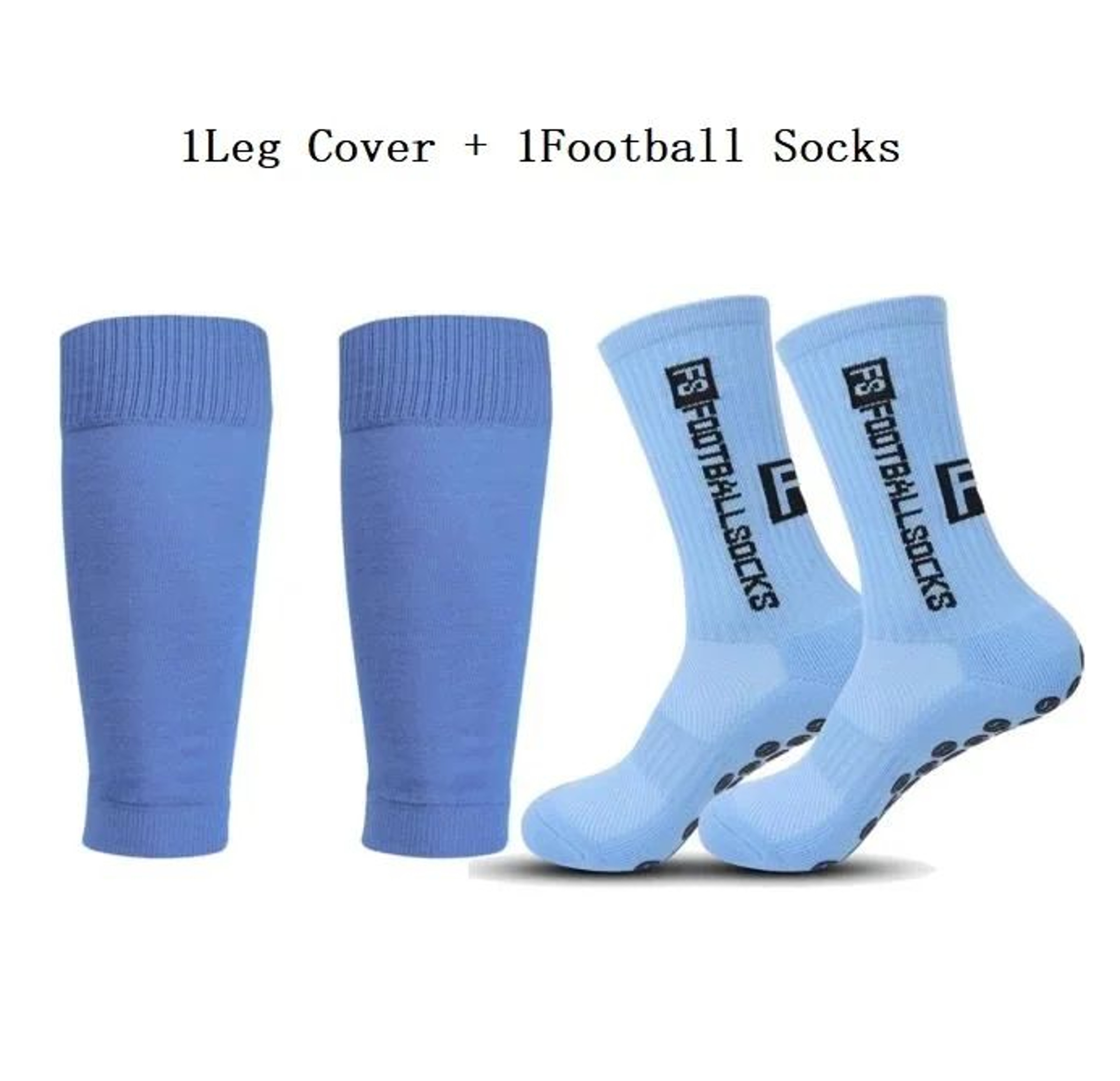 FS AntiSlip Football Socks Set  HighQuality Soccer Grip Socks With Nylon Leg Cover Unisex US 612 9