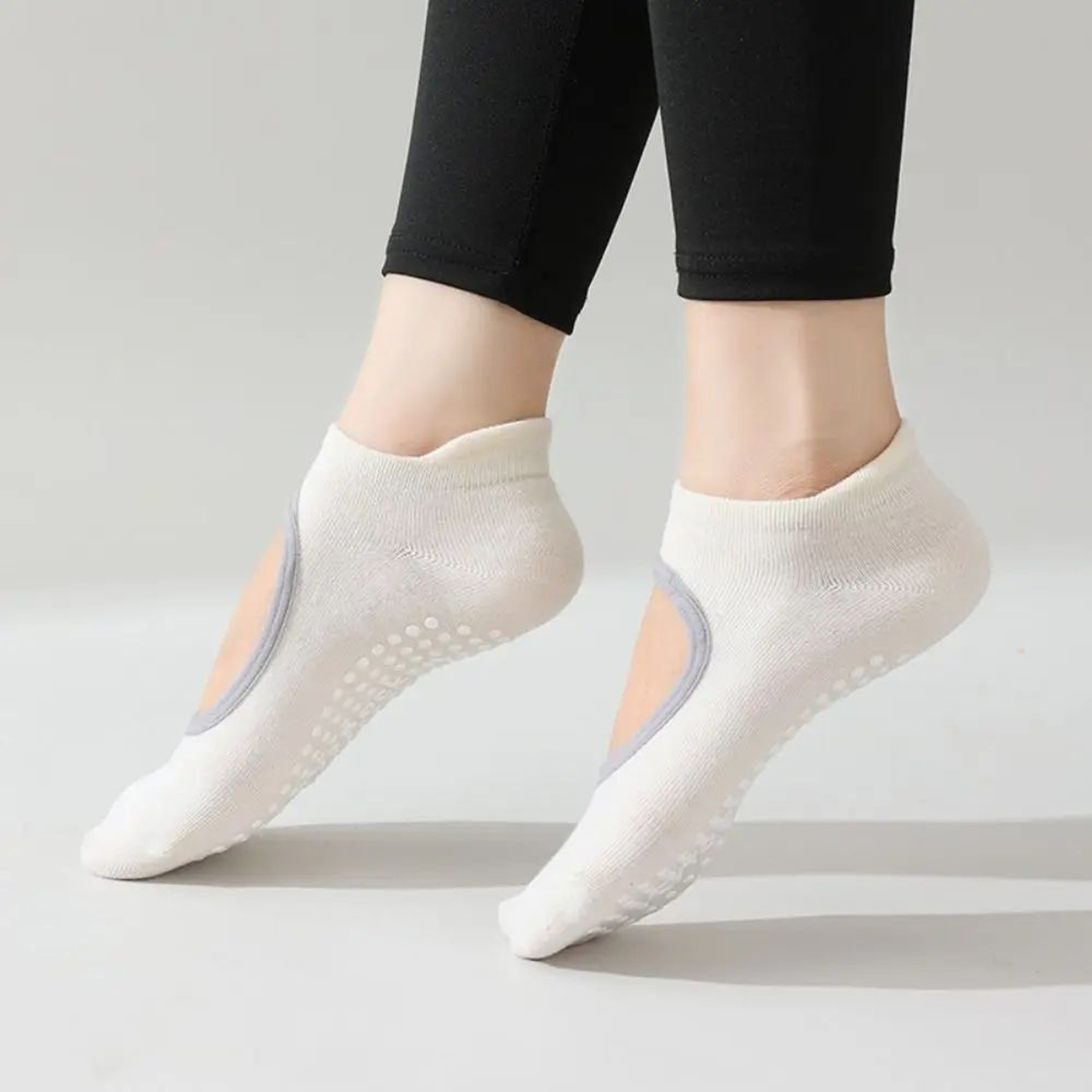 Professional Backless NonSlip Yoga Socks  Silicone Grip Breathable Pilates Fitness Socks For Women 6