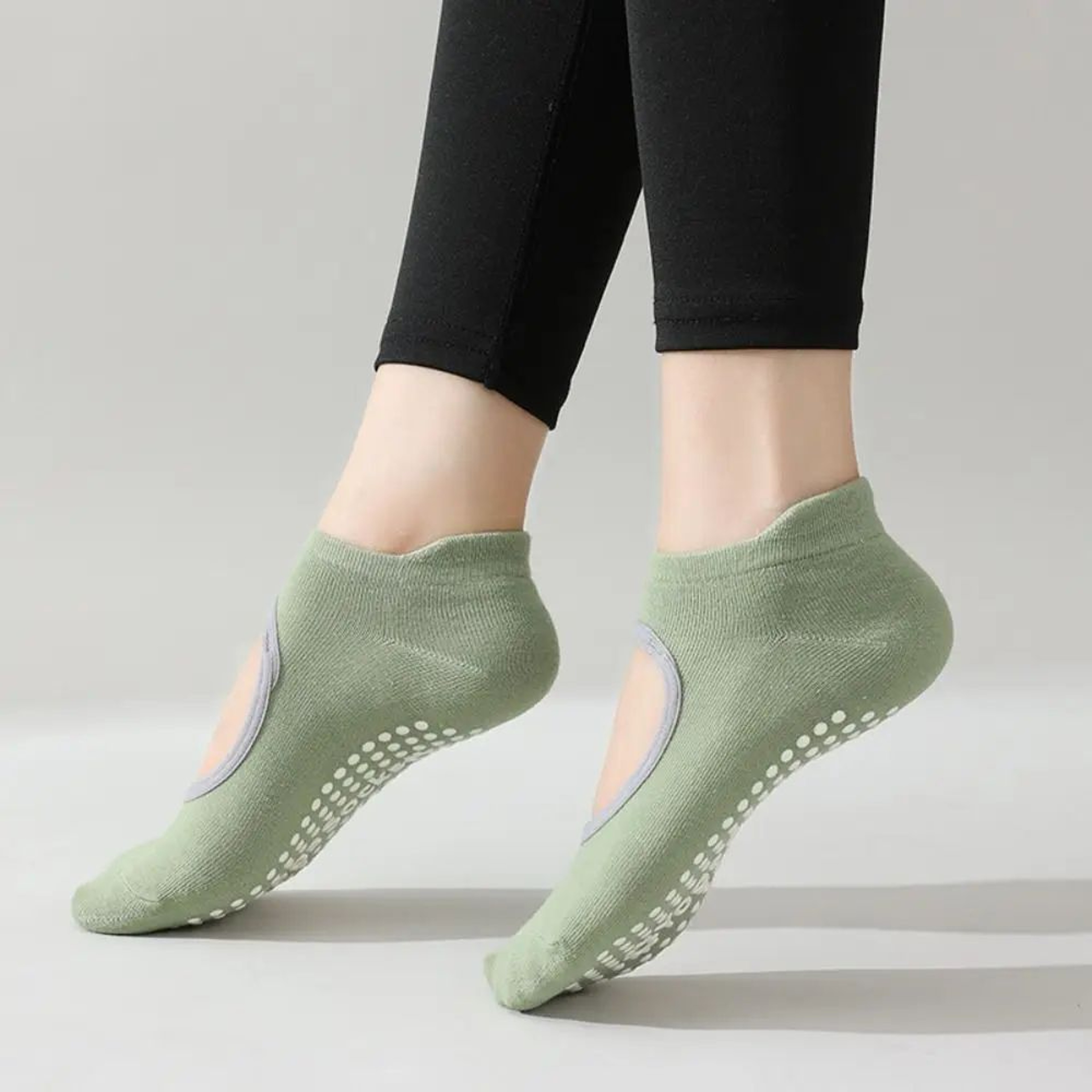 Professional Backless NonSlip Yoga Socks  Silicone Grip Breathable Pilates Fitness Socks For Women 8
