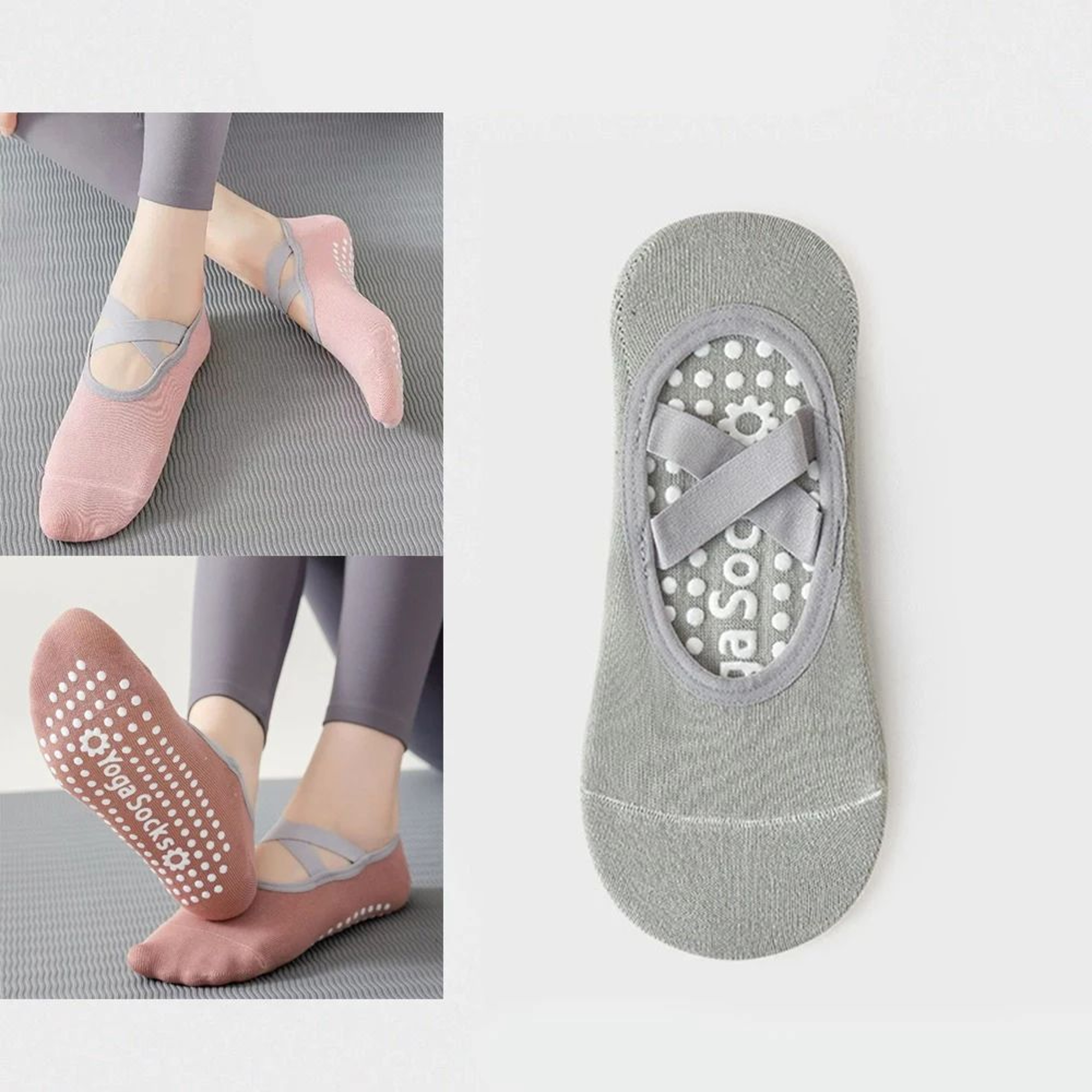 Professional Backless NonSlip Yoga Socks  Silicone Grip Breathable Pilates Fitness Socks For Women 18