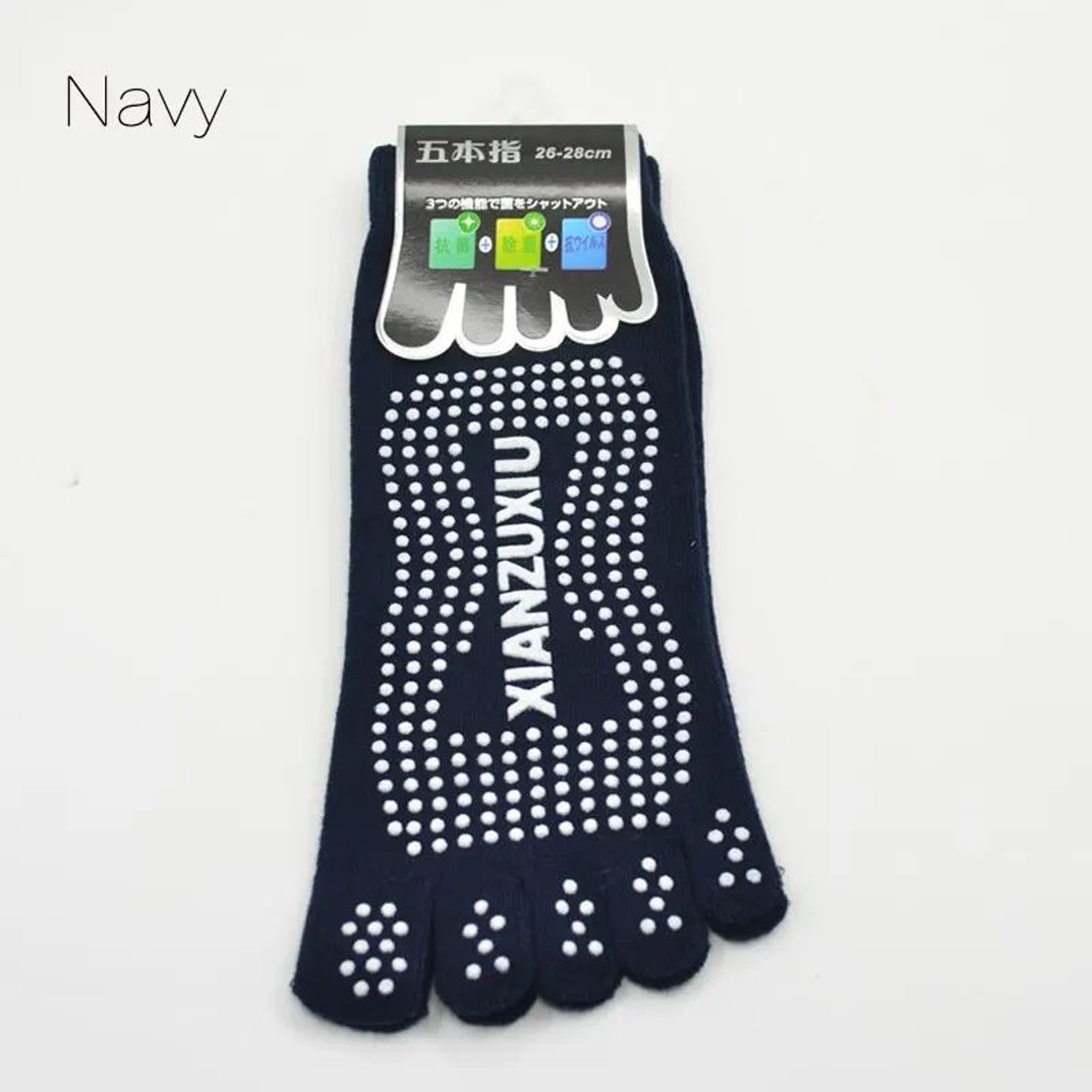 Mens Cotton FiveToe NonSlip Pilates Socks  Breathable Massage Yoga  Sports Grip Socks 8