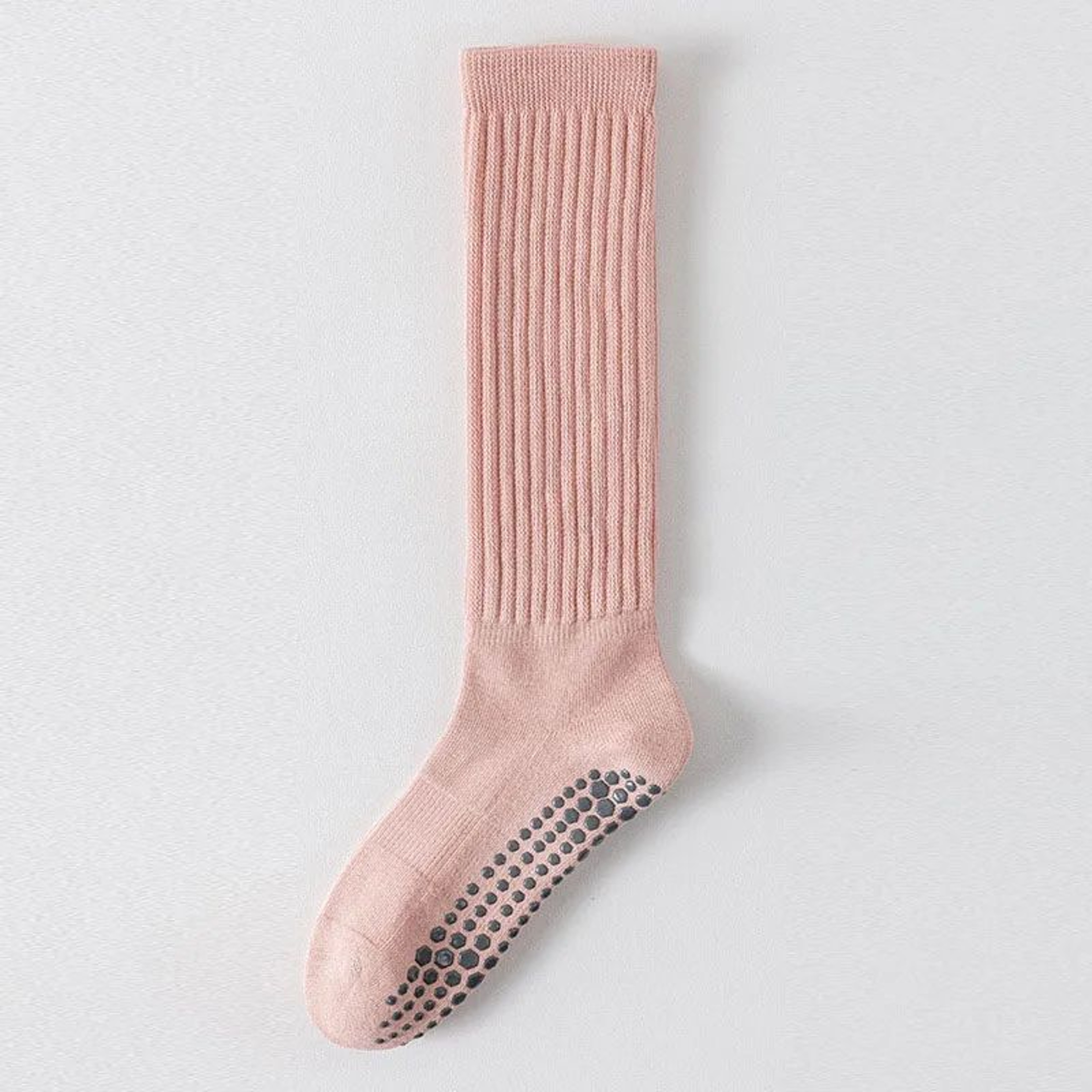 Womens KneeHigh NonSlip Yoga Socks  Terry Grip Pilates Slouch Socks With Silicone Dots 12