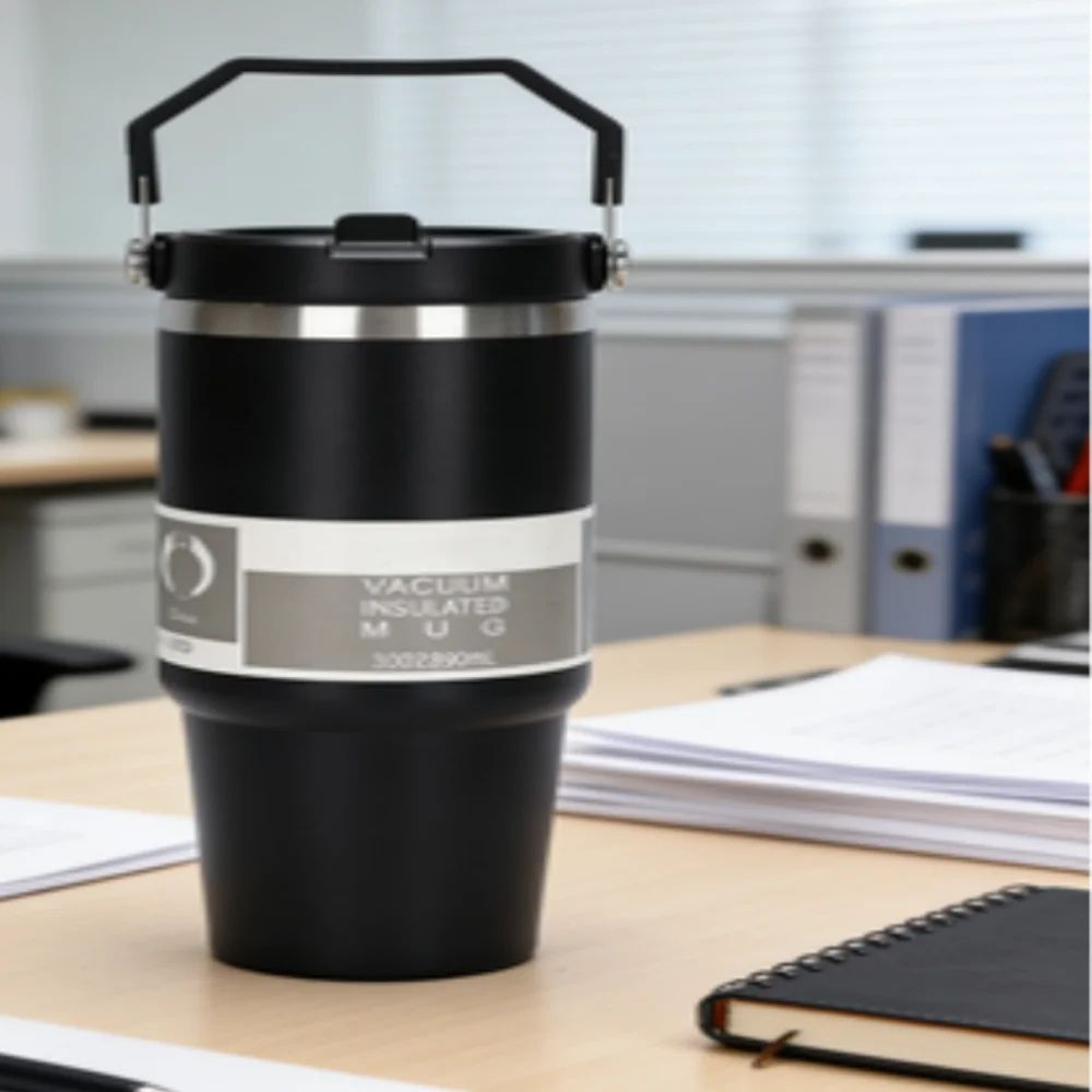 Stainless Steel Insulated Car Tumbler With Handle  Straw  Double Wall Vacuum Travel Water Bottle 4