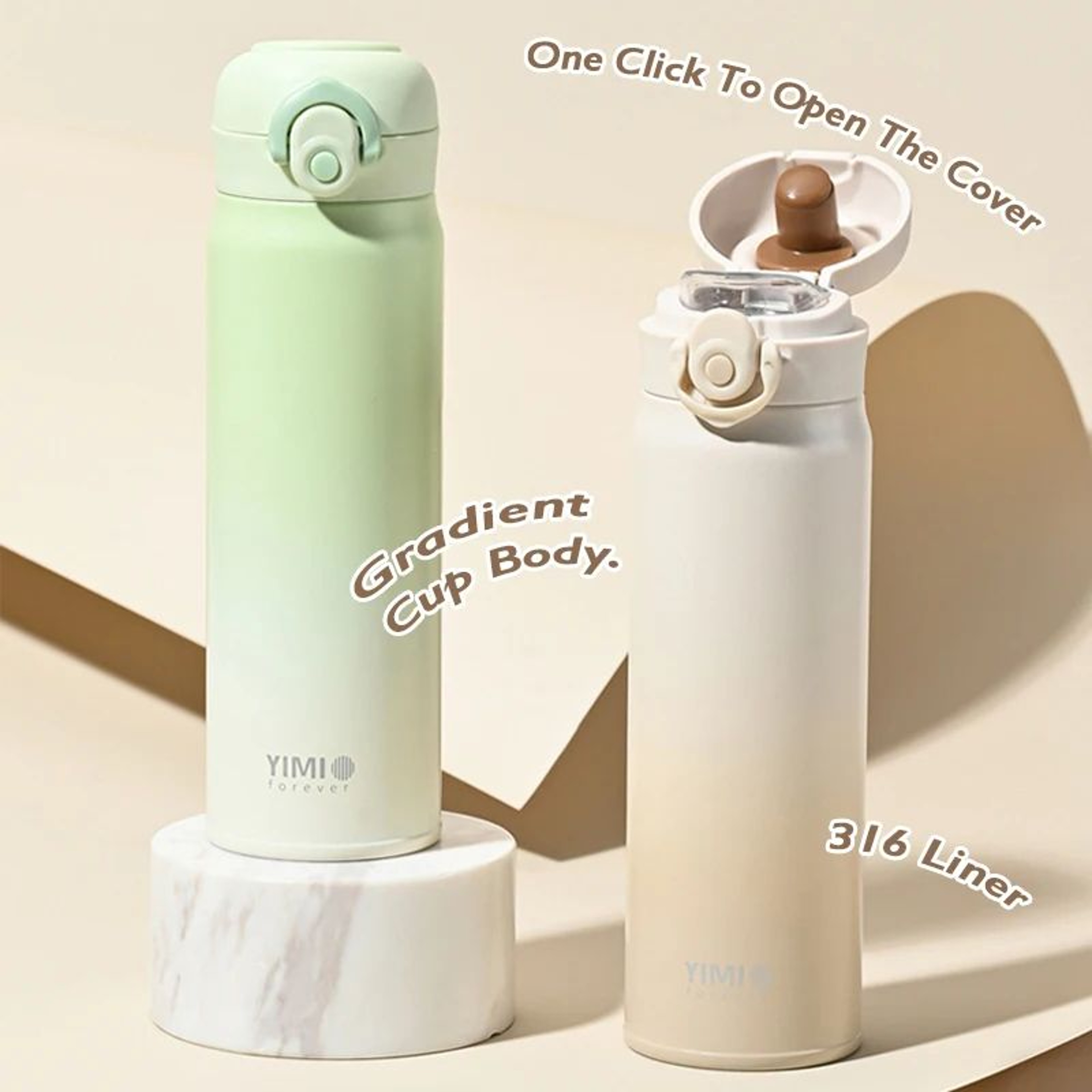 316 Stainless Steel Vacuum Insulated Thermos Bottle  Leakproof Portable Thermal Coffee  Water Tumbl 0