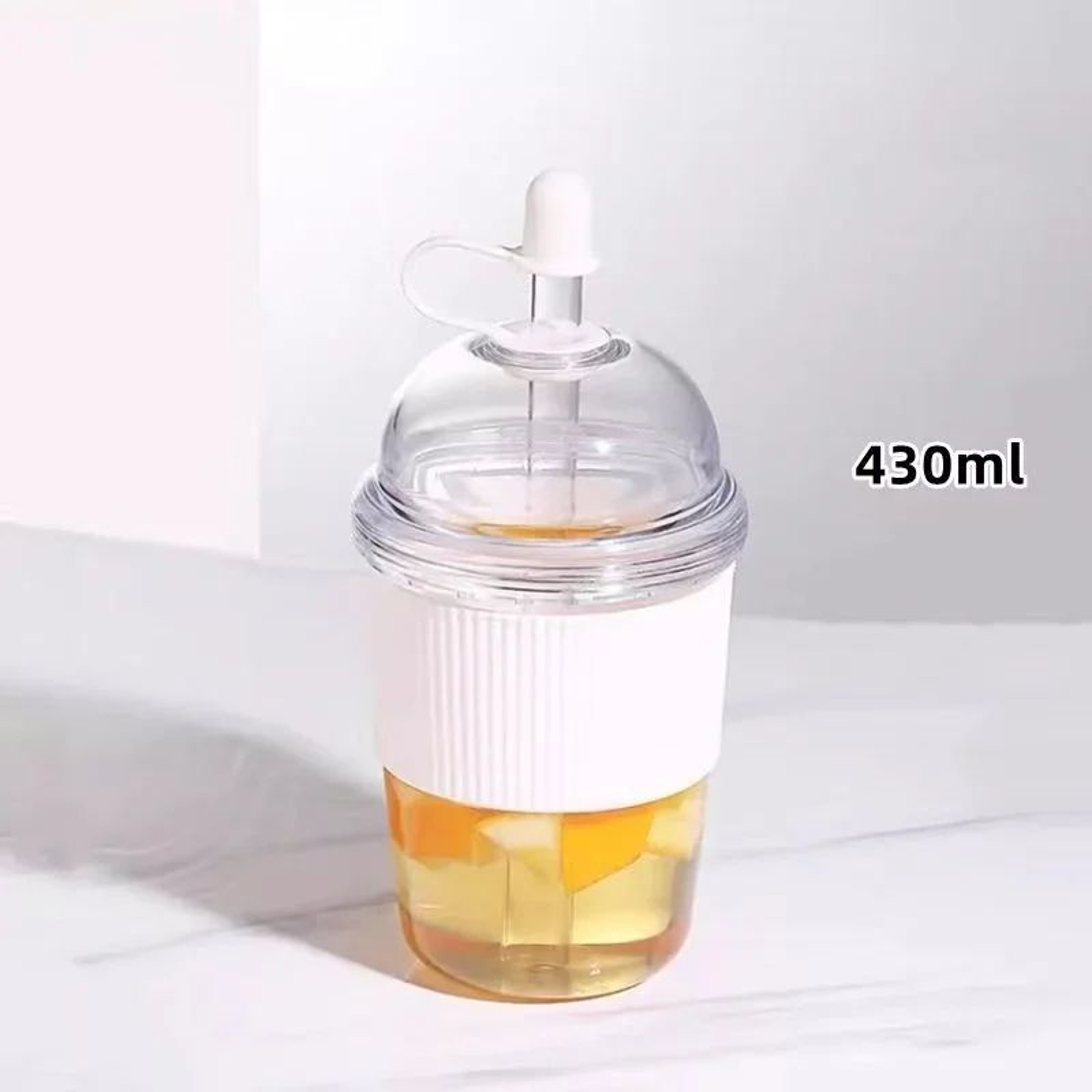430ml Ins Style Straw Tumbler With Lid  Large Capacity Reusable Boba Tea  Coffee Cup 9