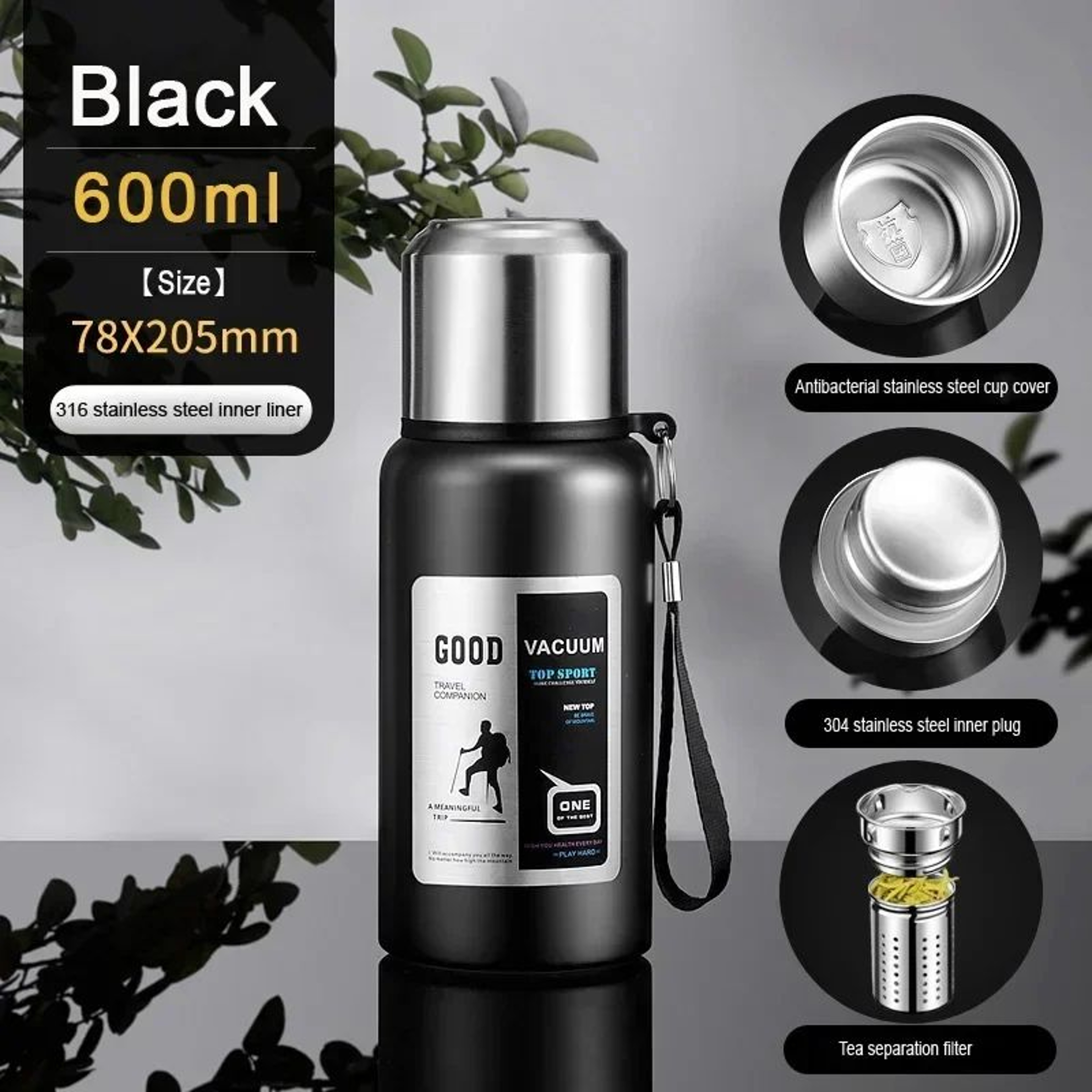 Large Capacity Stainless Steel Insulated Thermos Tumbler  Vacuum Thermal Travel Mug For Hot  Cold D 6