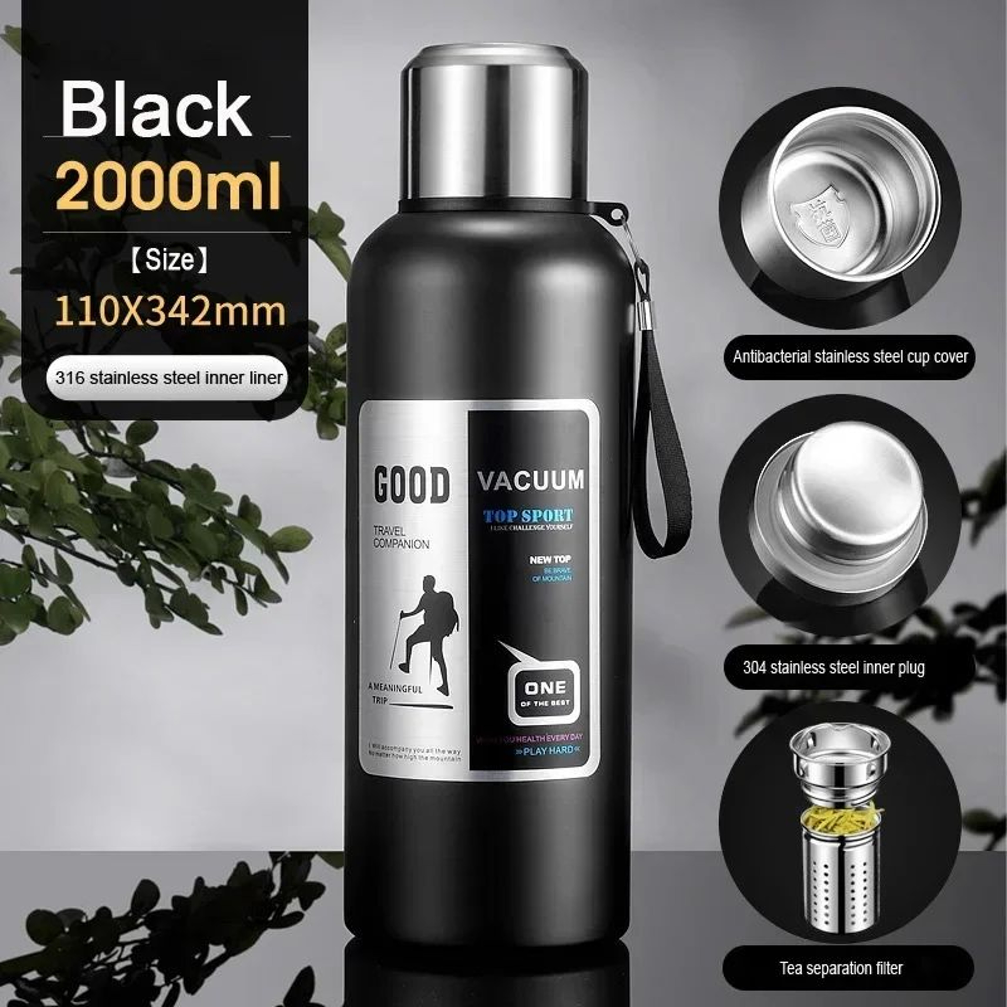Large Capacity Stainless Steel Insulated Thermos Tumbler  Vacuum Thermal Travel Mug For Hot  Cold D 10