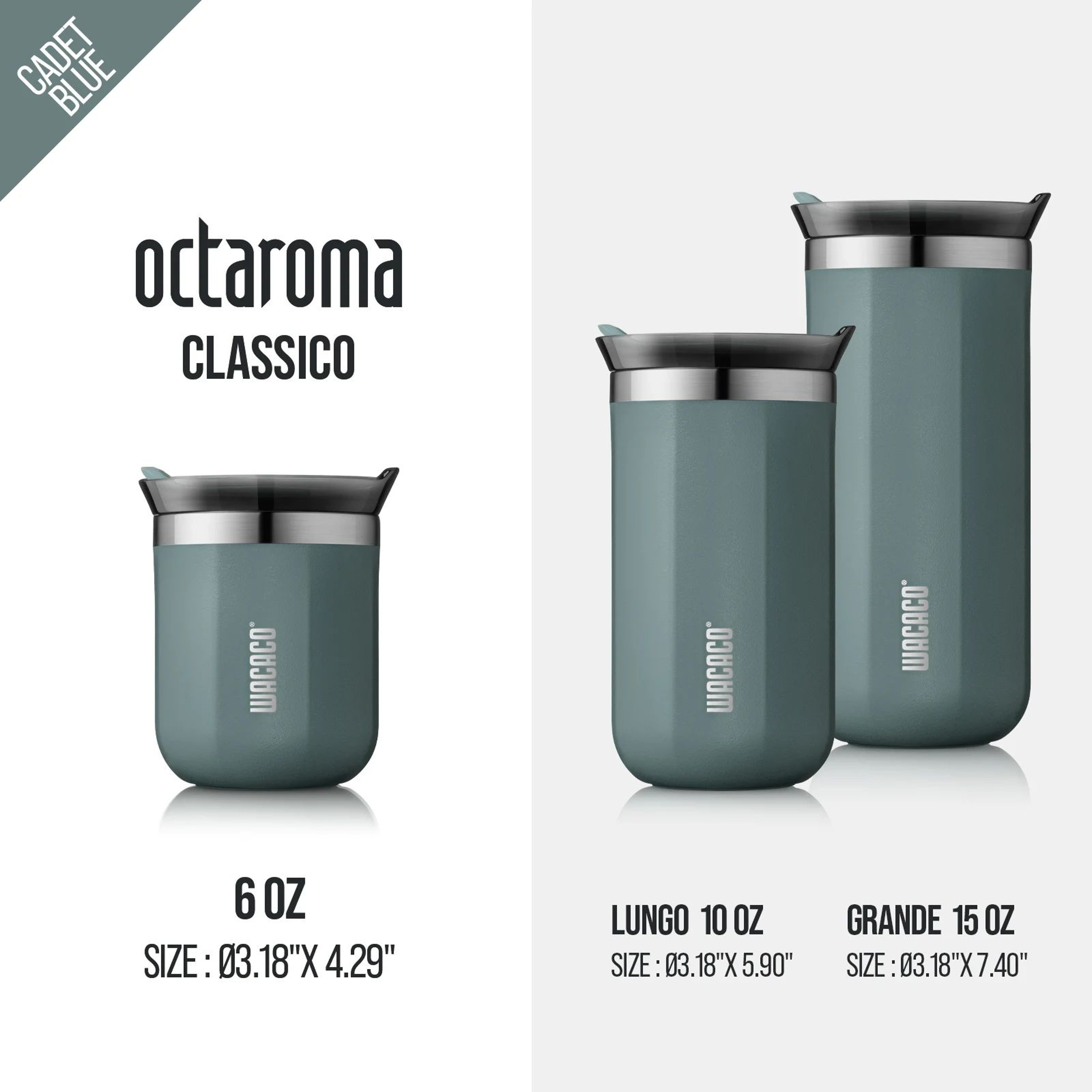 WACACO Octaroma Vacuum Insulated Travel Coffee Mug  DoubleWall Stainless Steel Tumbler 0