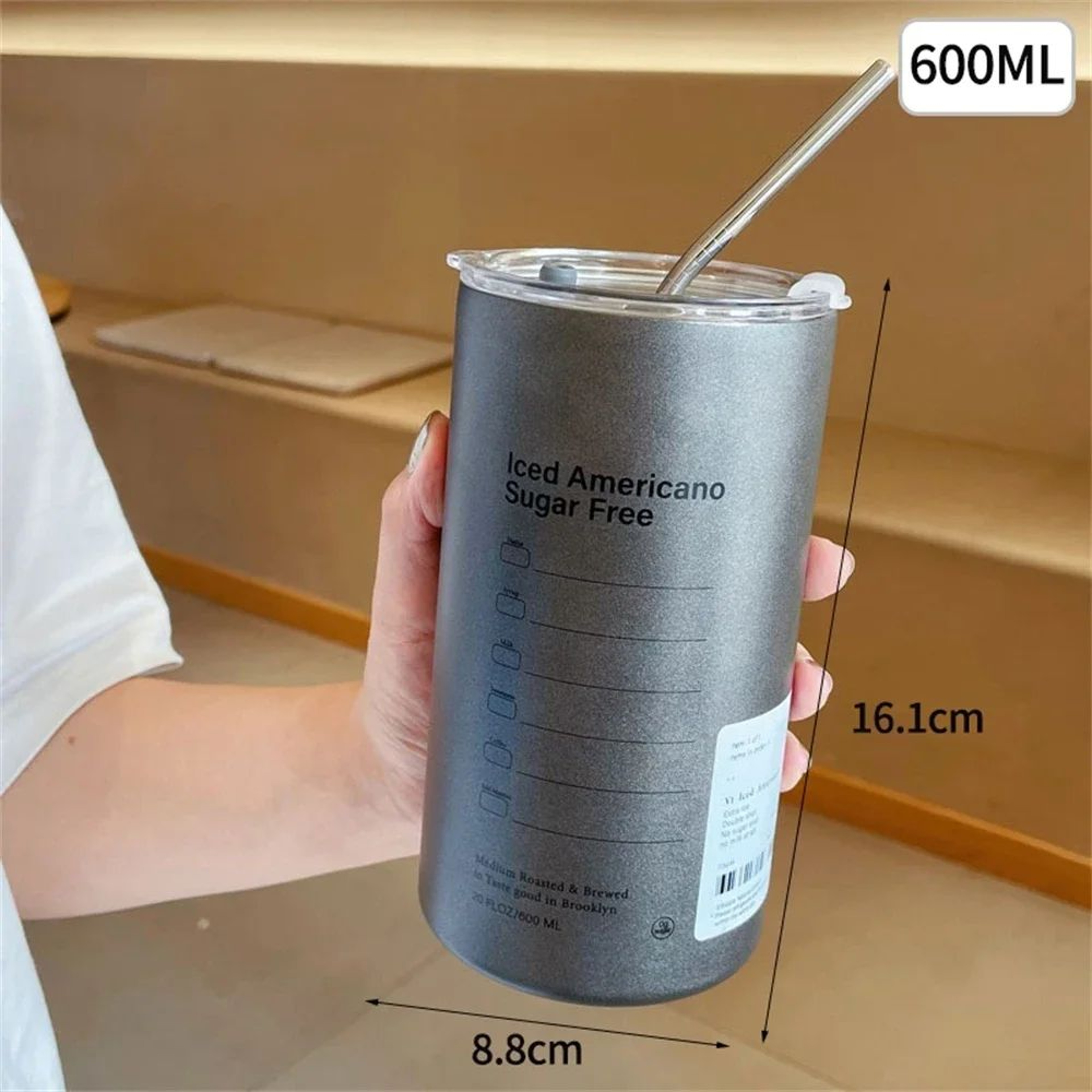 304 Stainless Steel Insulated Thermos Cup With Straw  Leakproof Vacuum Travel Coffee  Water Bottle 6