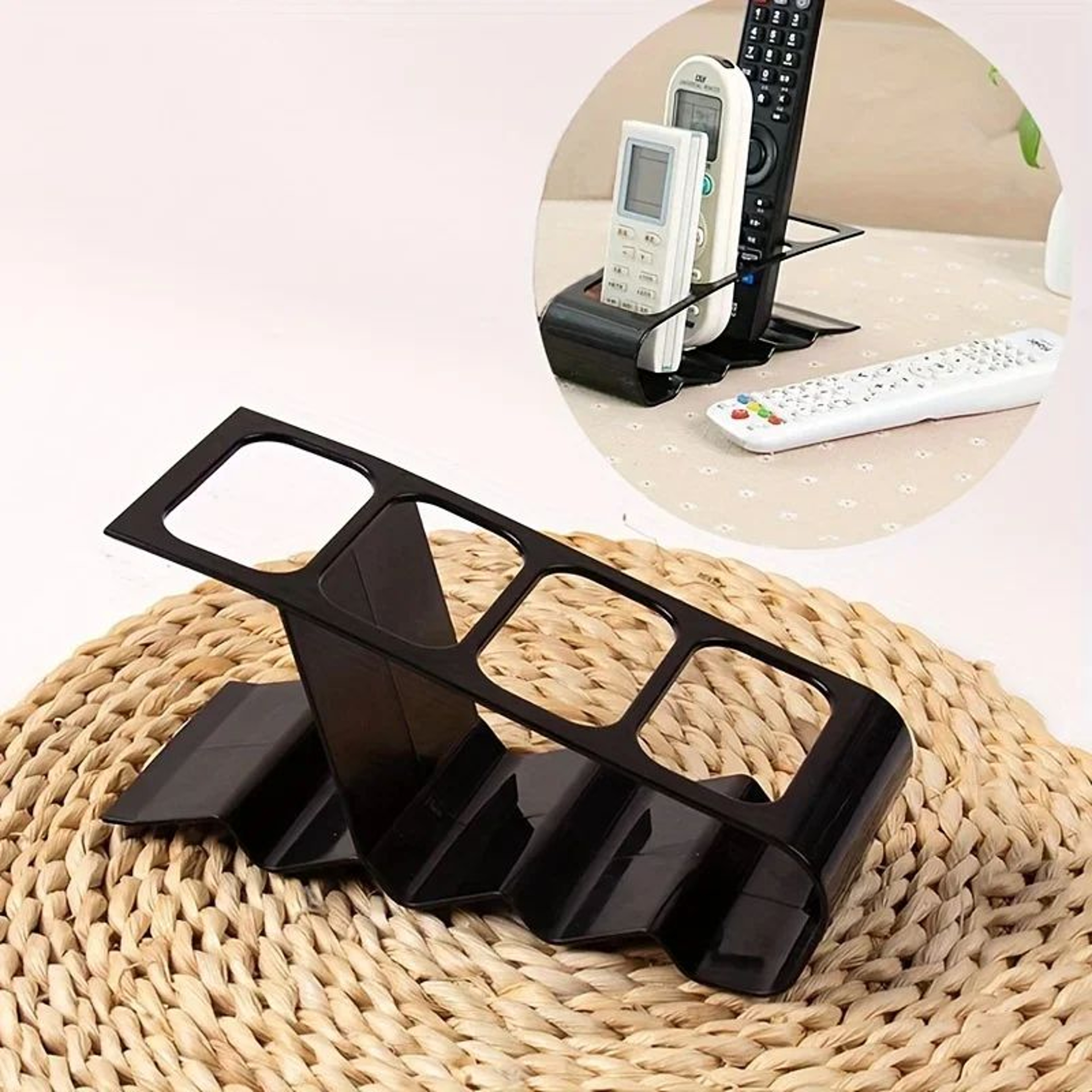 4Slot Remote Control Holder Desk Organizer  Space Saving Plastic TV  Office Storage Rack 0