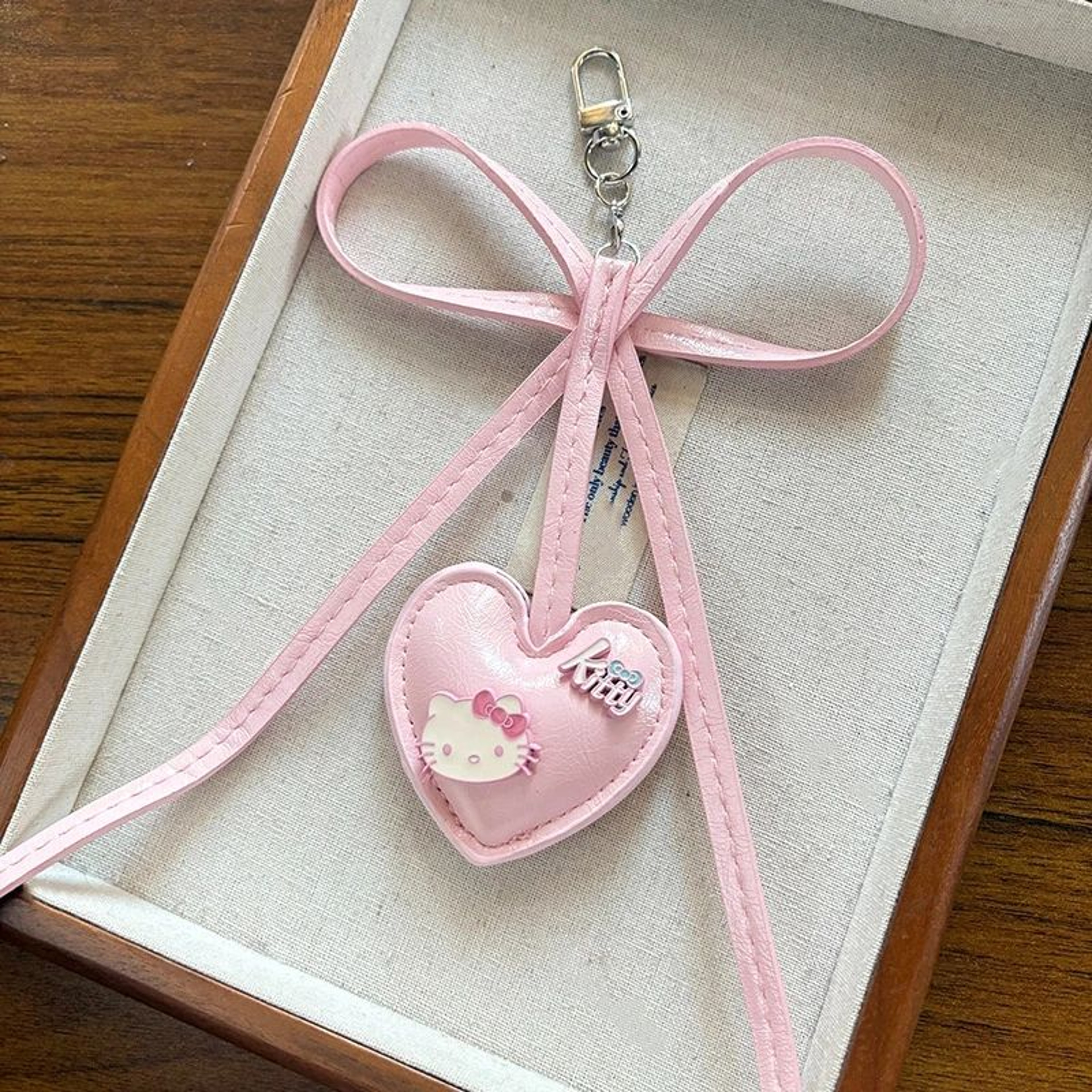 Cute Cartoon Kitten Plush Keychain  Heart Shaped PP Cotton Backpack  Car Hanging Pendant Gift 8