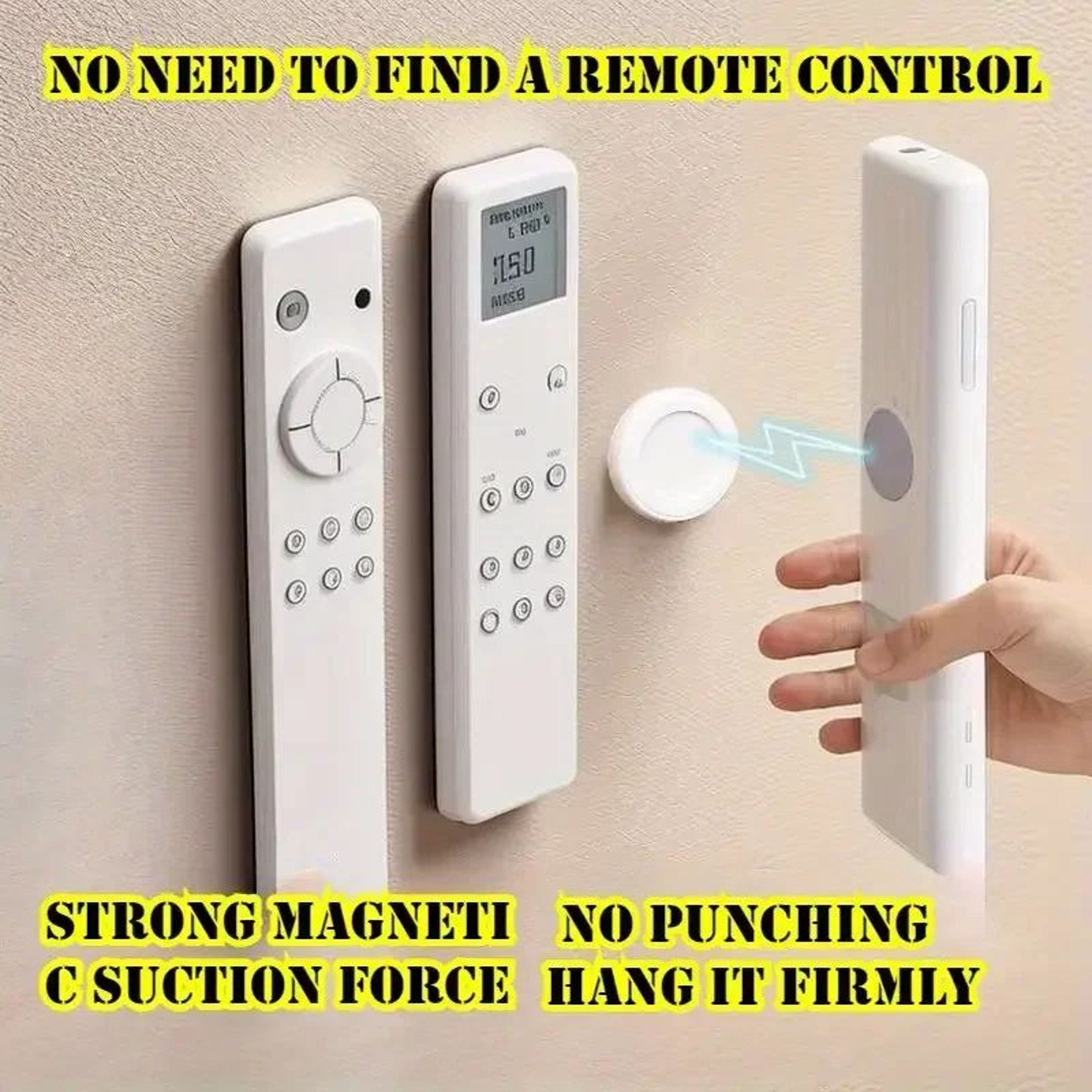 3Pack Magnetic Remote Control Holder  Adhesive NoDrill Wall Mount Organizer For TV AC  DVD Remotes 1