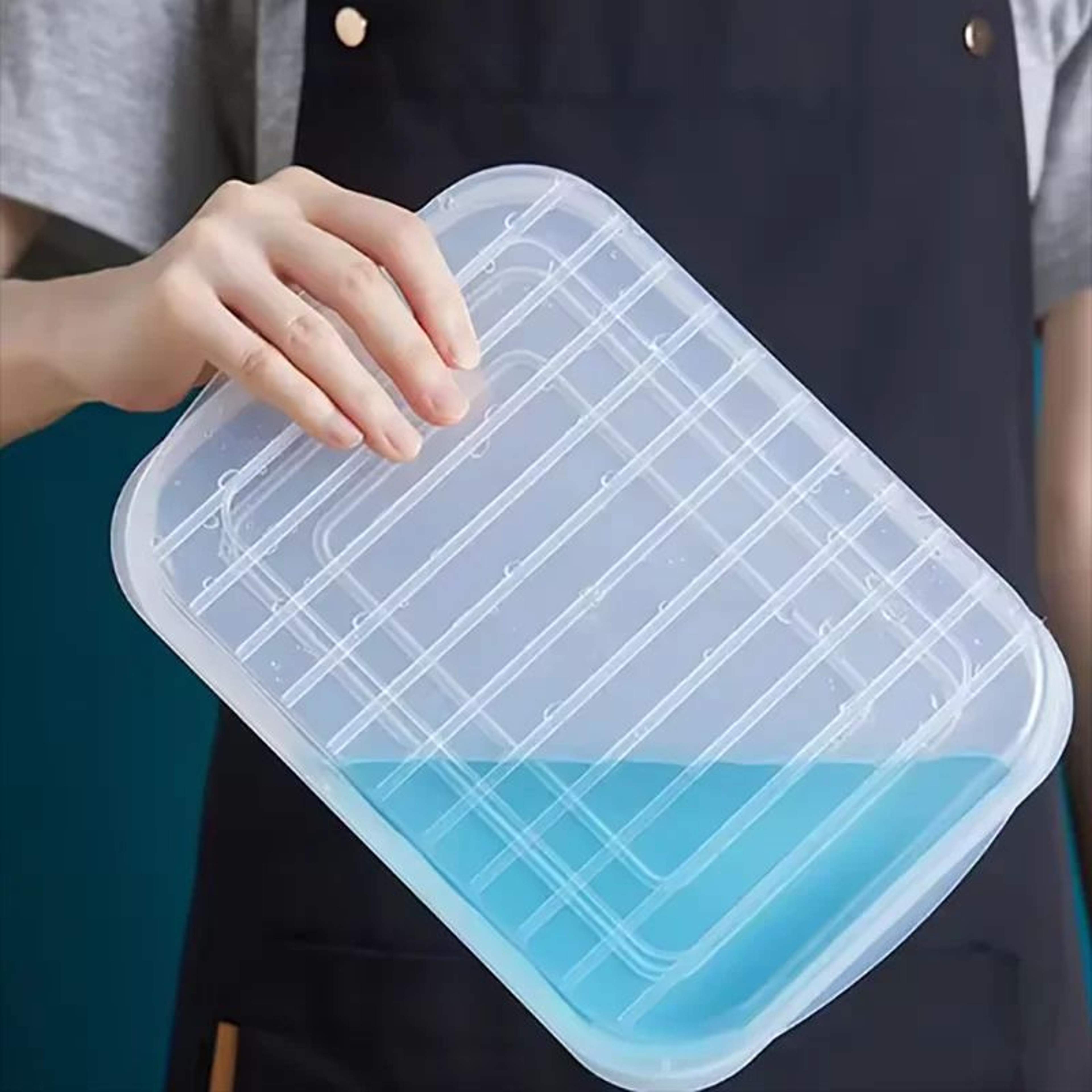Large Capacity Transparent Refrigerator Storage Box With Lid  Grid Freezer Meat  Food Compartment O 5