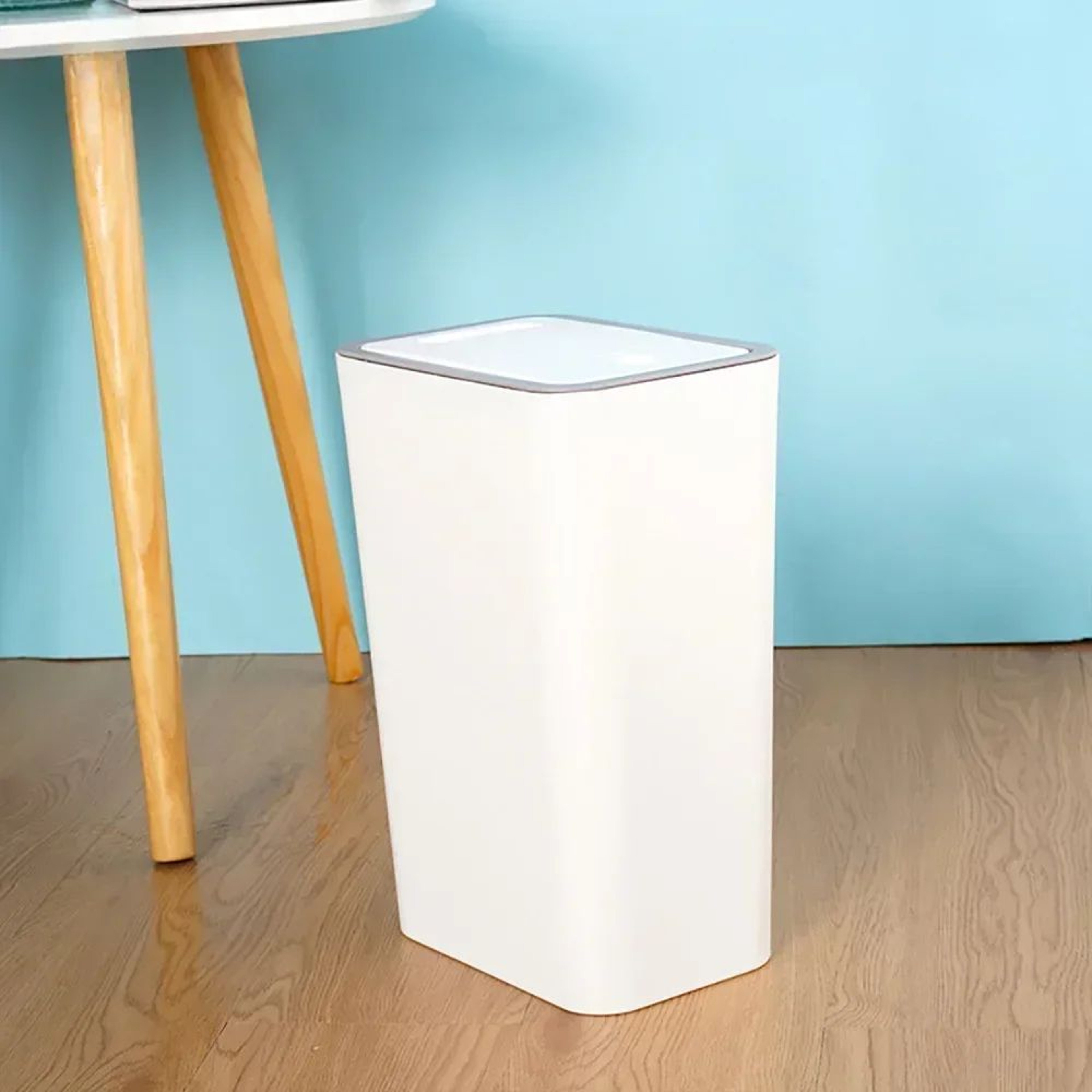 PressTop Bathroom Trash Can  Small PopUp Lid Plastic Wastebasket For Toilet  Bedroom 8