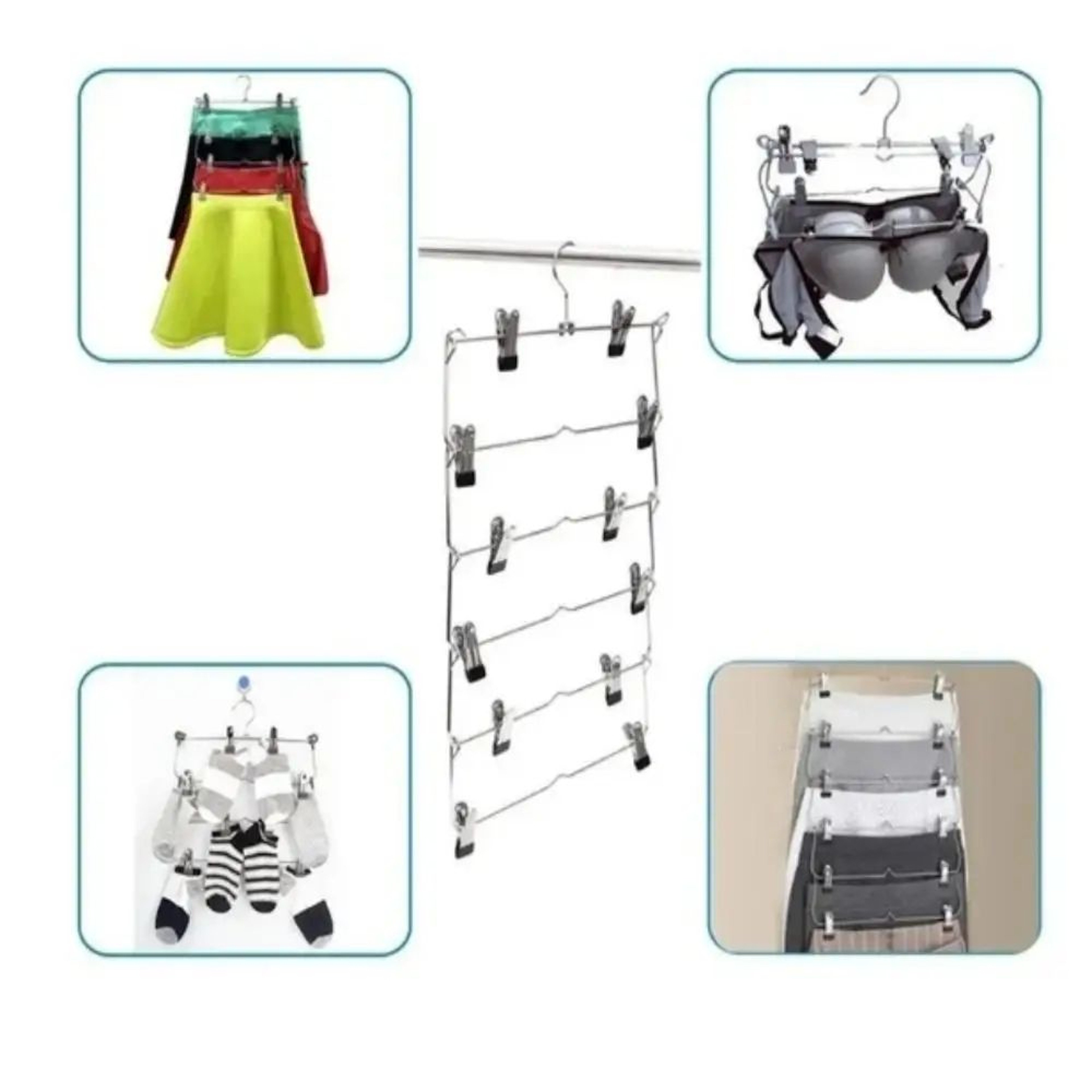 MultiFunctional NonSlip Stainless Steel Pants Hanger  Seamless Skirt  Trouser Storage Rack 3