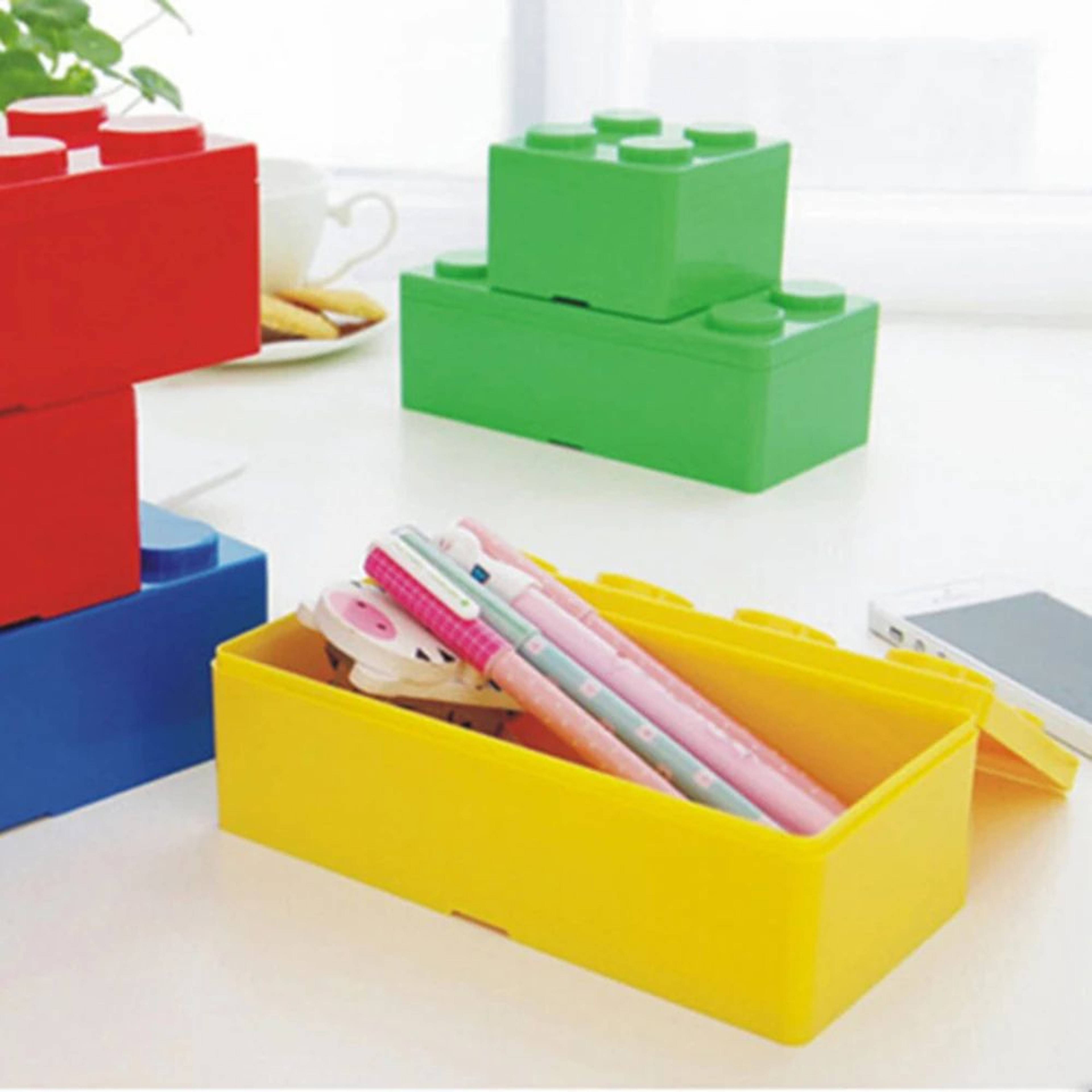 Creative Stackable Building Block Storage Boxes  DIY Modular Organizer For Office Home  Classroom 0