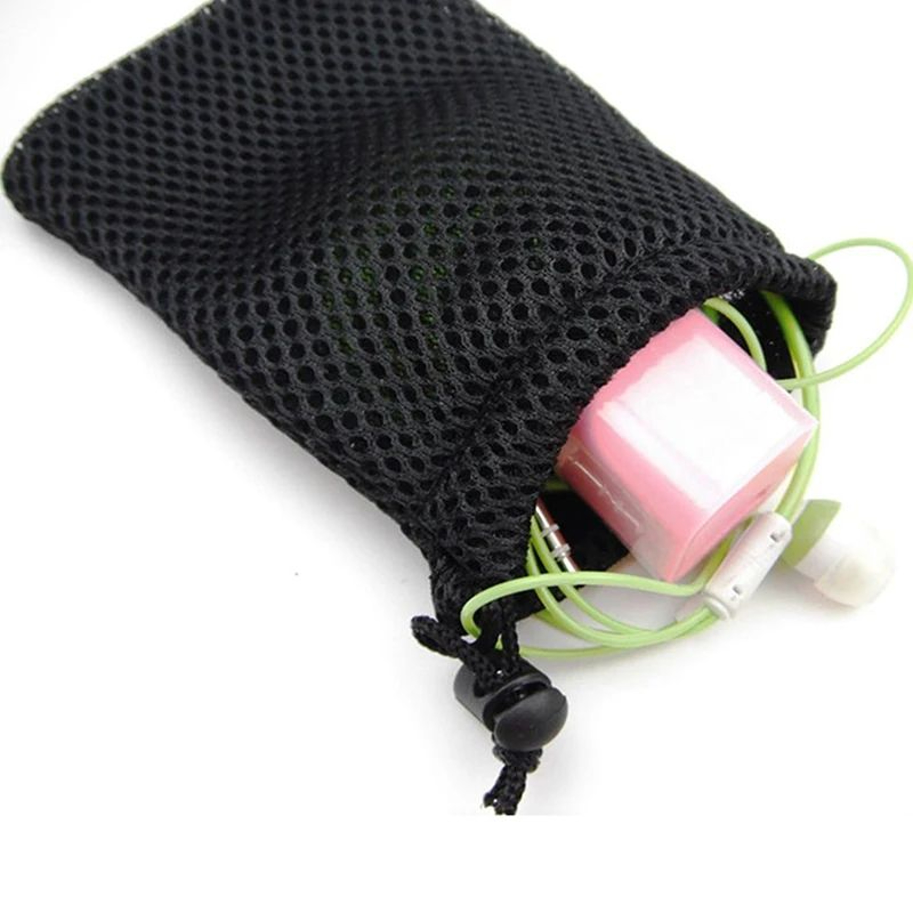 3 Pcs Nylon Mesh Drawstring Storage Pouch Set  Breathable Travel  Digital Accessories Organizer Bag 1