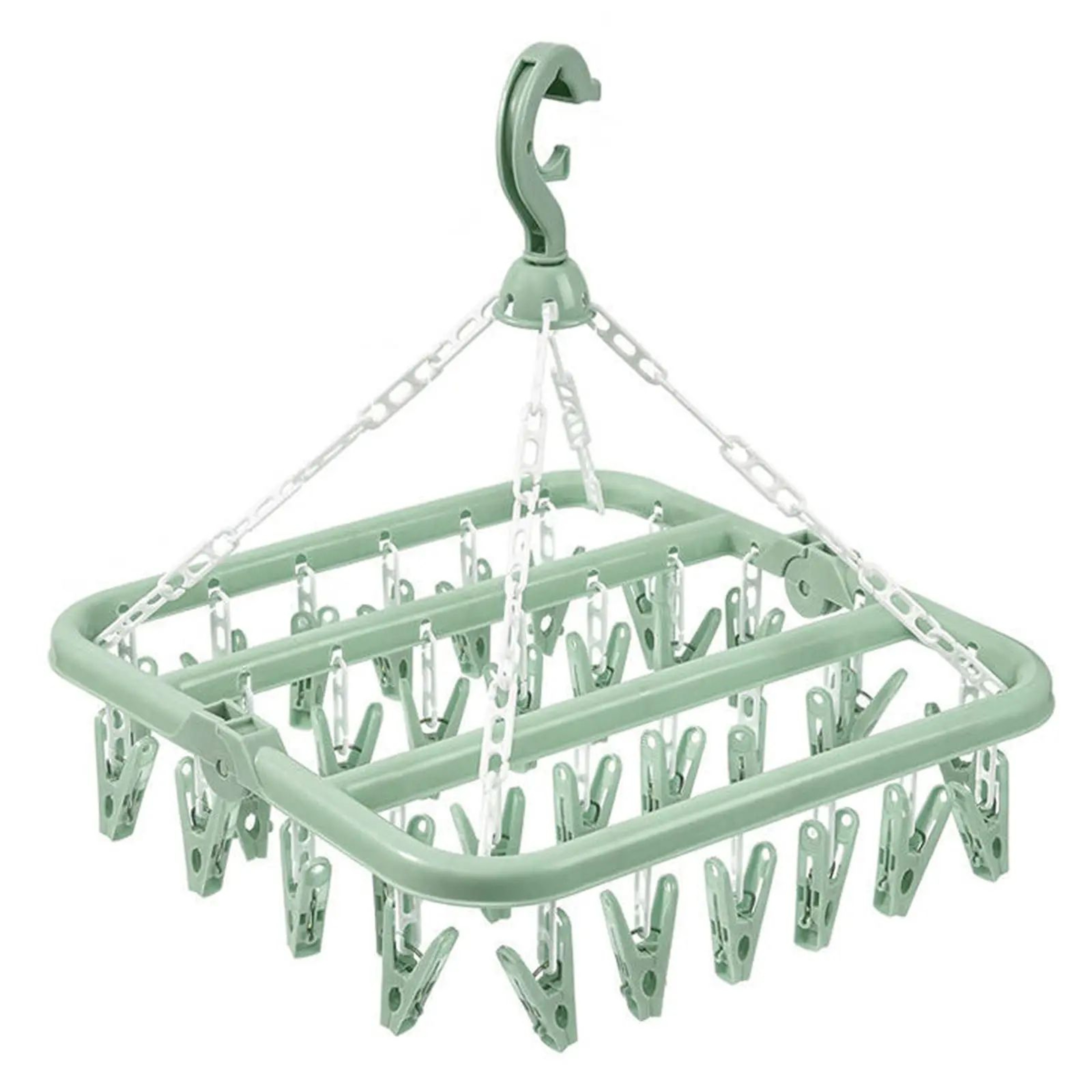 32Clip Foldable Drip Hanger Drying Rack With Rotating Hook 8