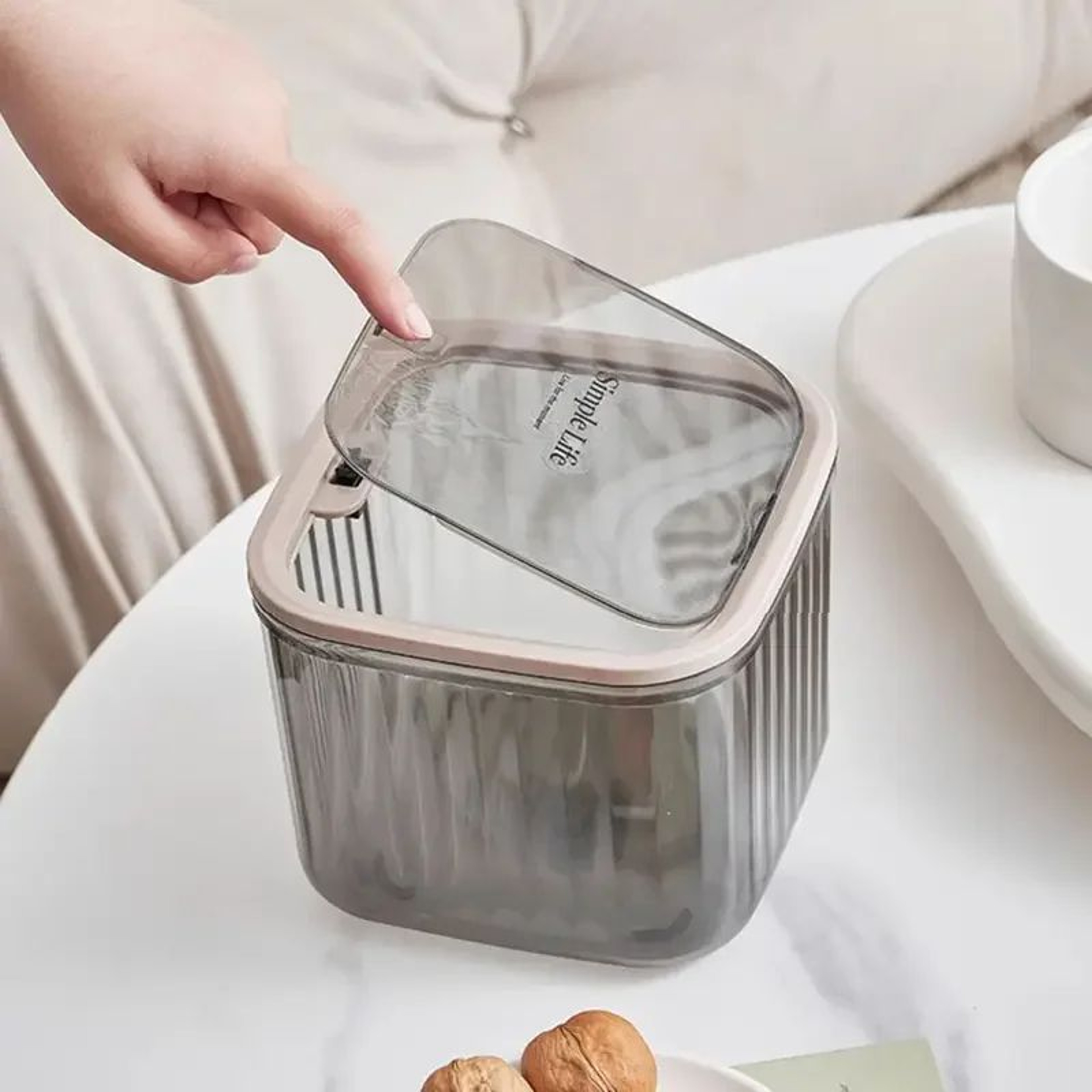 Transparent Mini Desktop Storage Box With PopUp Lid  Waterproof Seal 2