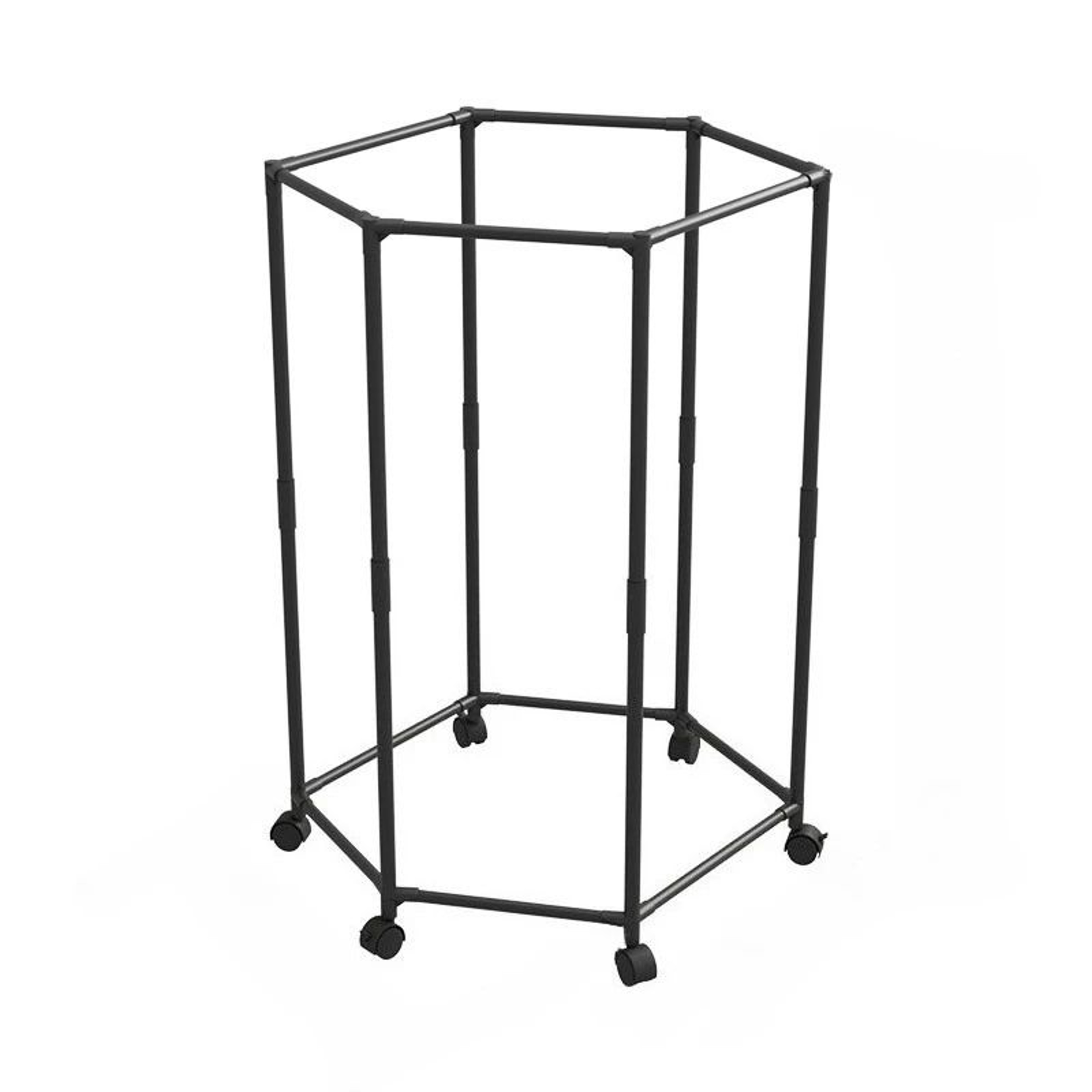 Hexagon Rotating Floor Clothes Rack  360 Movable Garment Organizer  Hat Stand 6