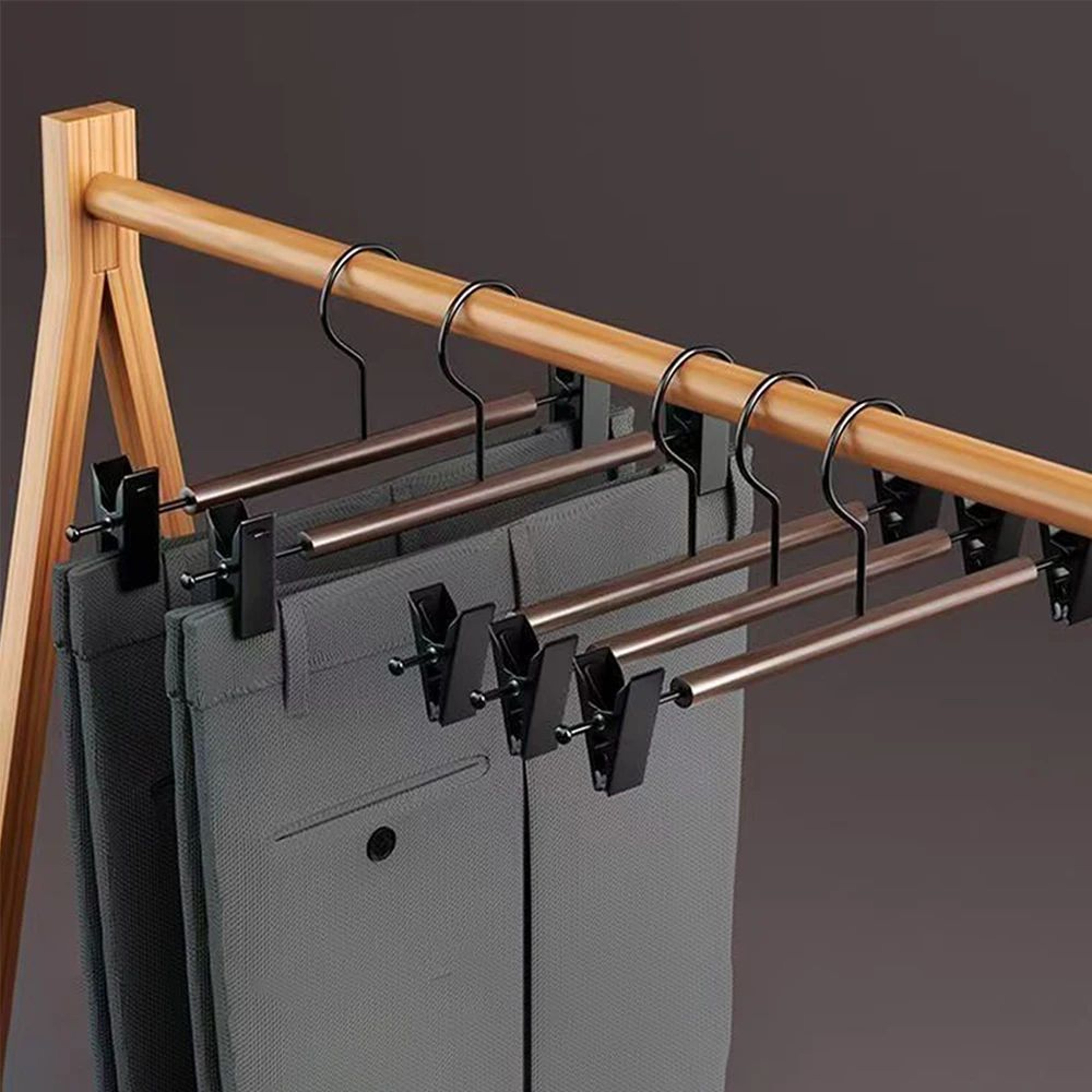 5Pack MultiPurpose Clothes  Pants Hangers  Portable SpaceSaving Drying Rack Hooks 0