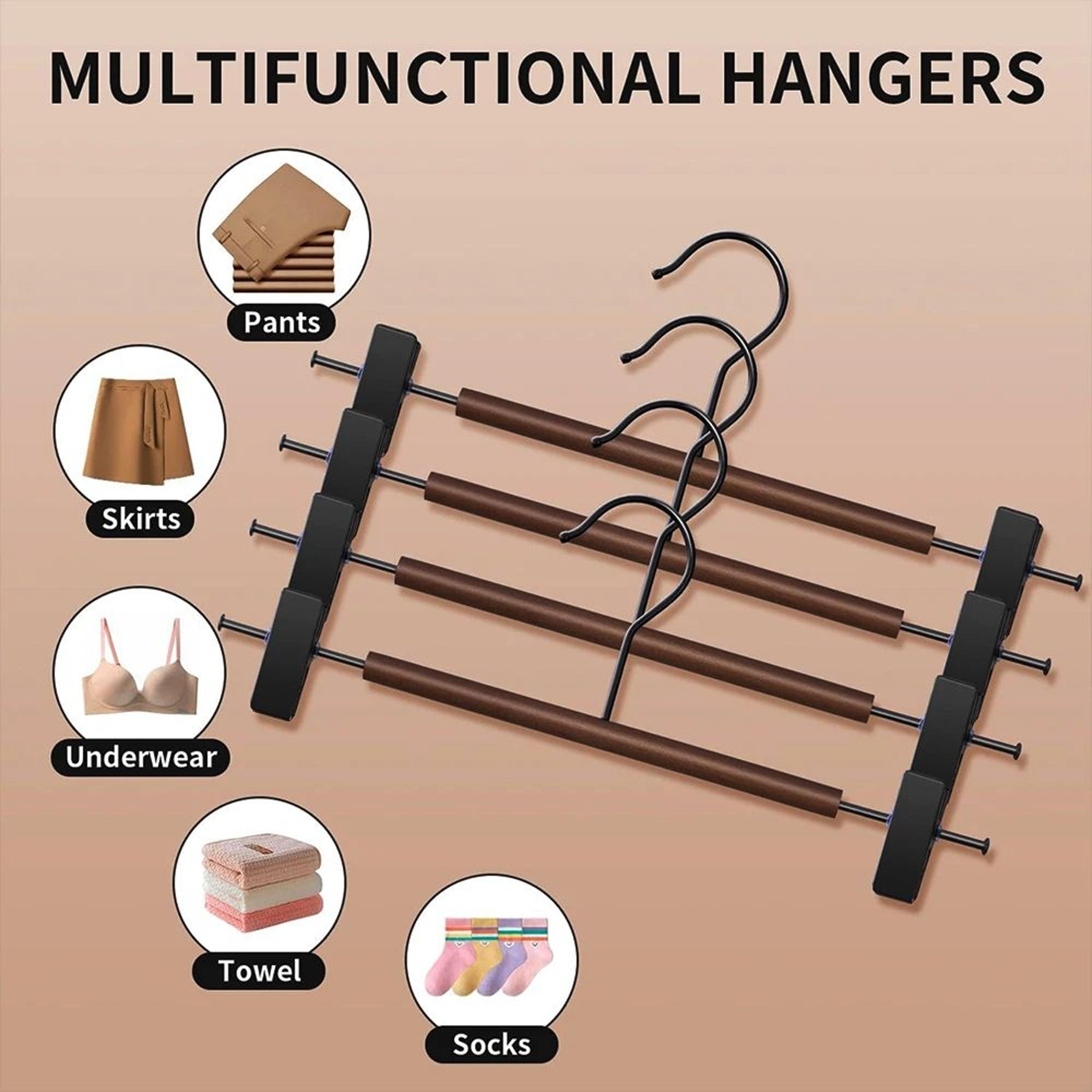 5Pack MultiPurpose Clothes  Pants Hangers  Portable SpaceSaving Drying Rack Hooks 3