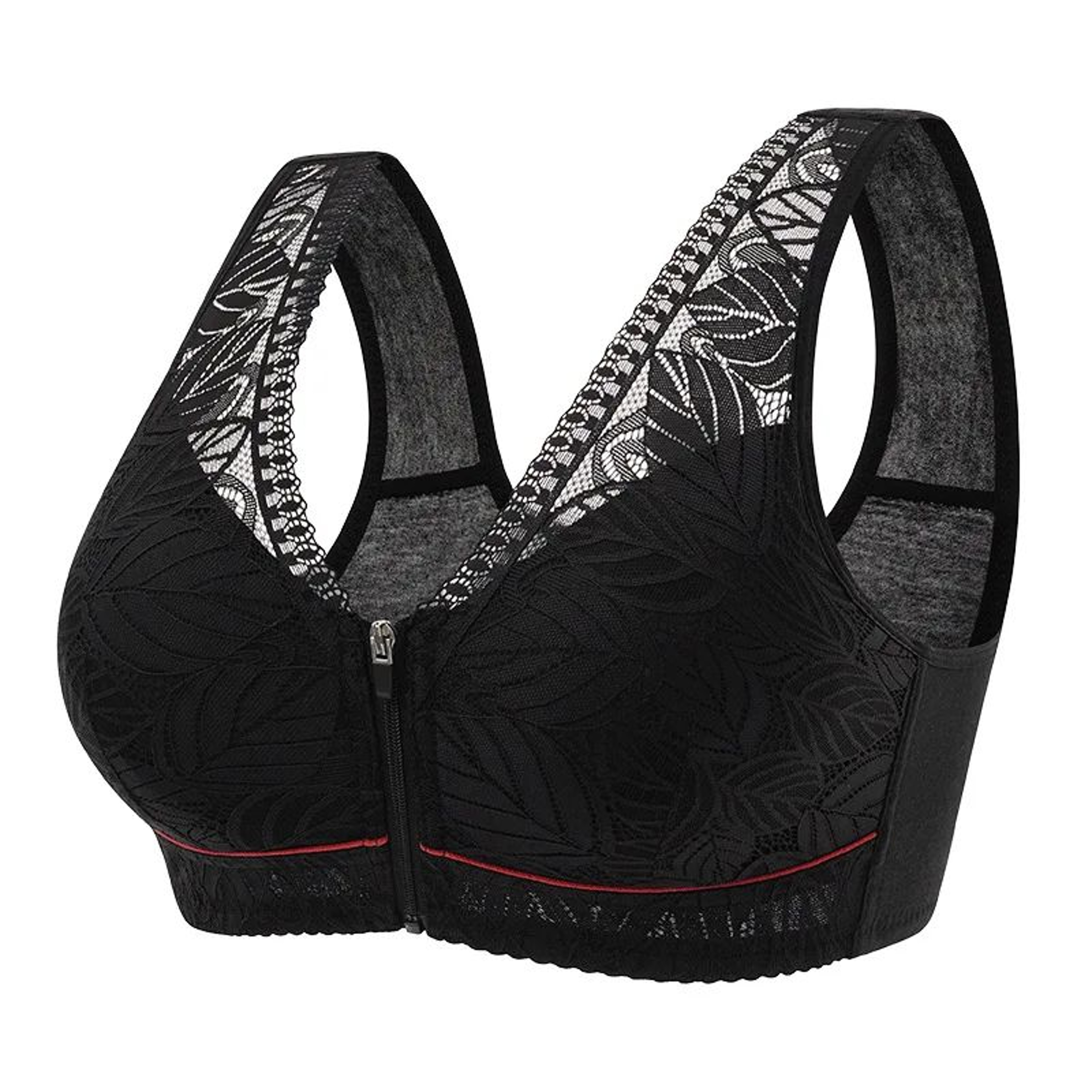 FrontZip Cotton Sports Yoga Bra  Wireless Lace Tank Top S6XL 7
