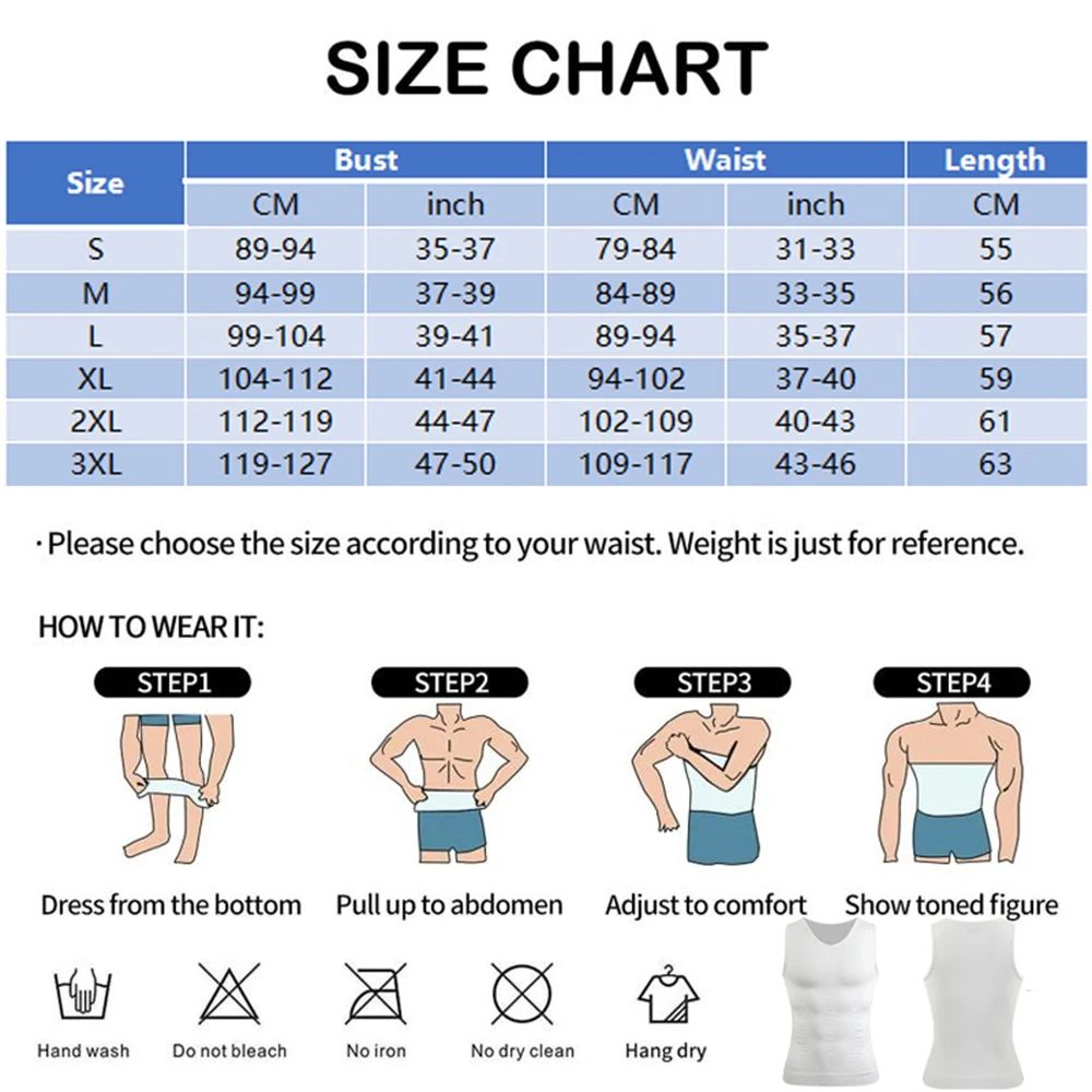 Mens VNeck Compression Body Shaper Tank  Slimming Tummy Control Base Layer 1