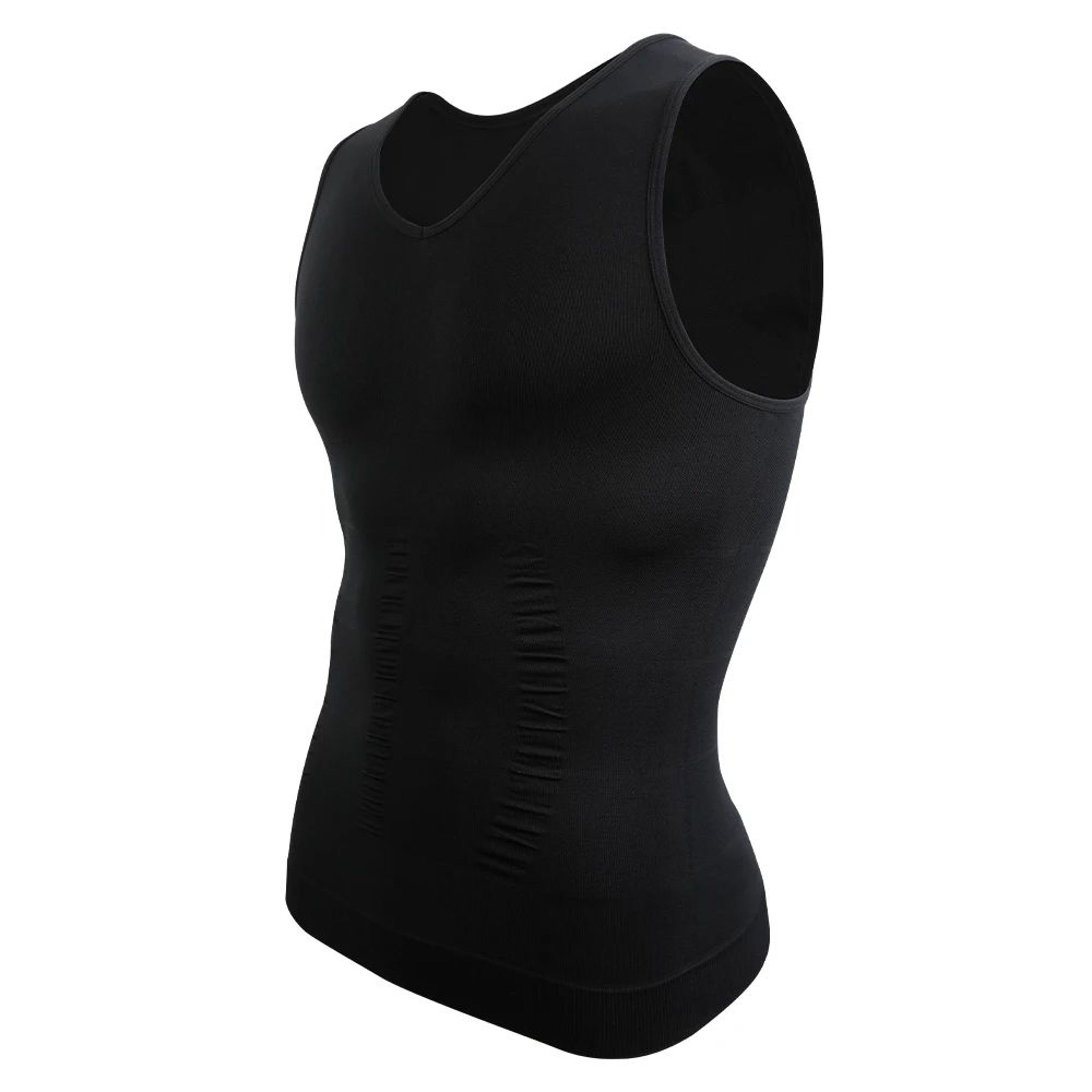 Mens VNeck Compression Body Shaper Tank  Slimming Tummy Control Base Layer 6