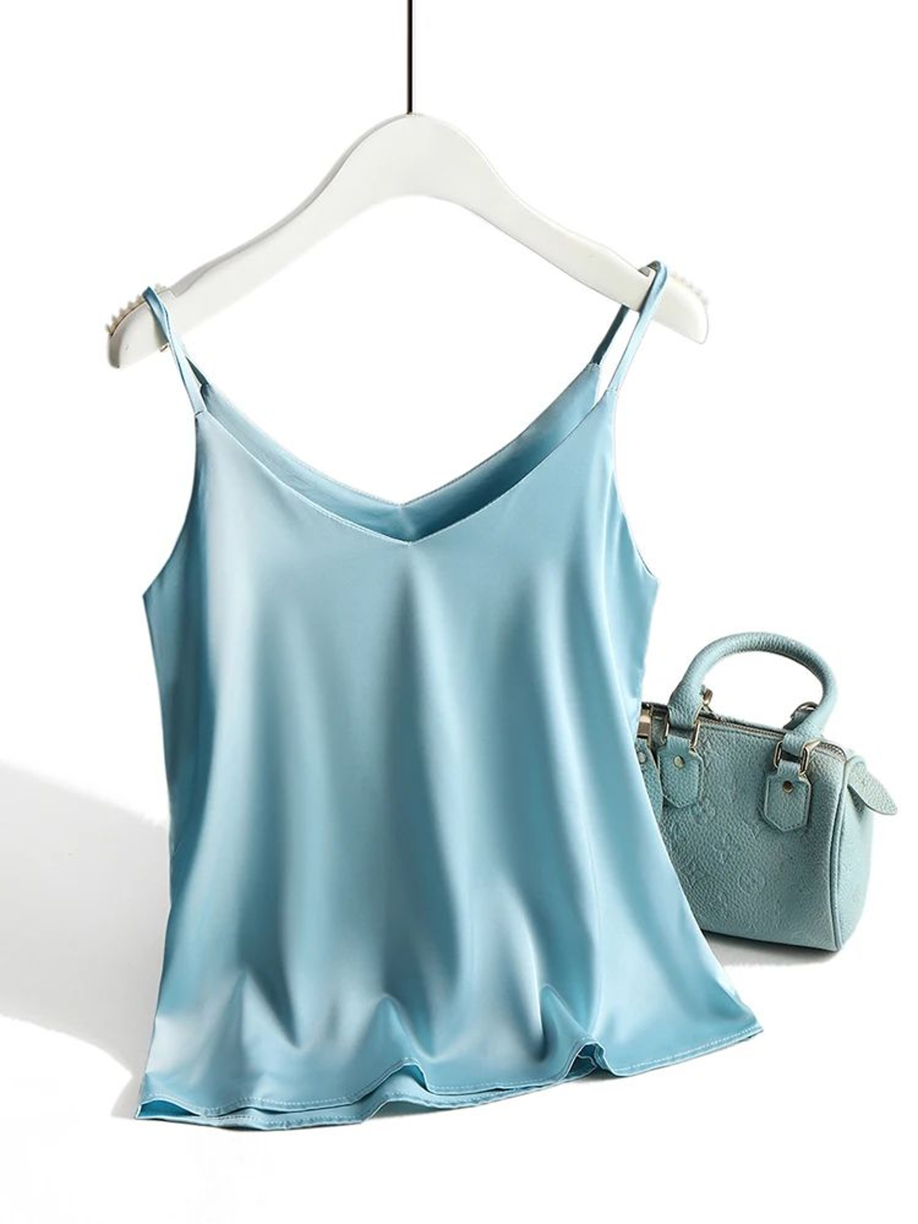 AOSSVIAO 2026 Satin Silk Spaghetti Strap Cami  Halter VNeck Sleeveless Summer Tank Top 8
