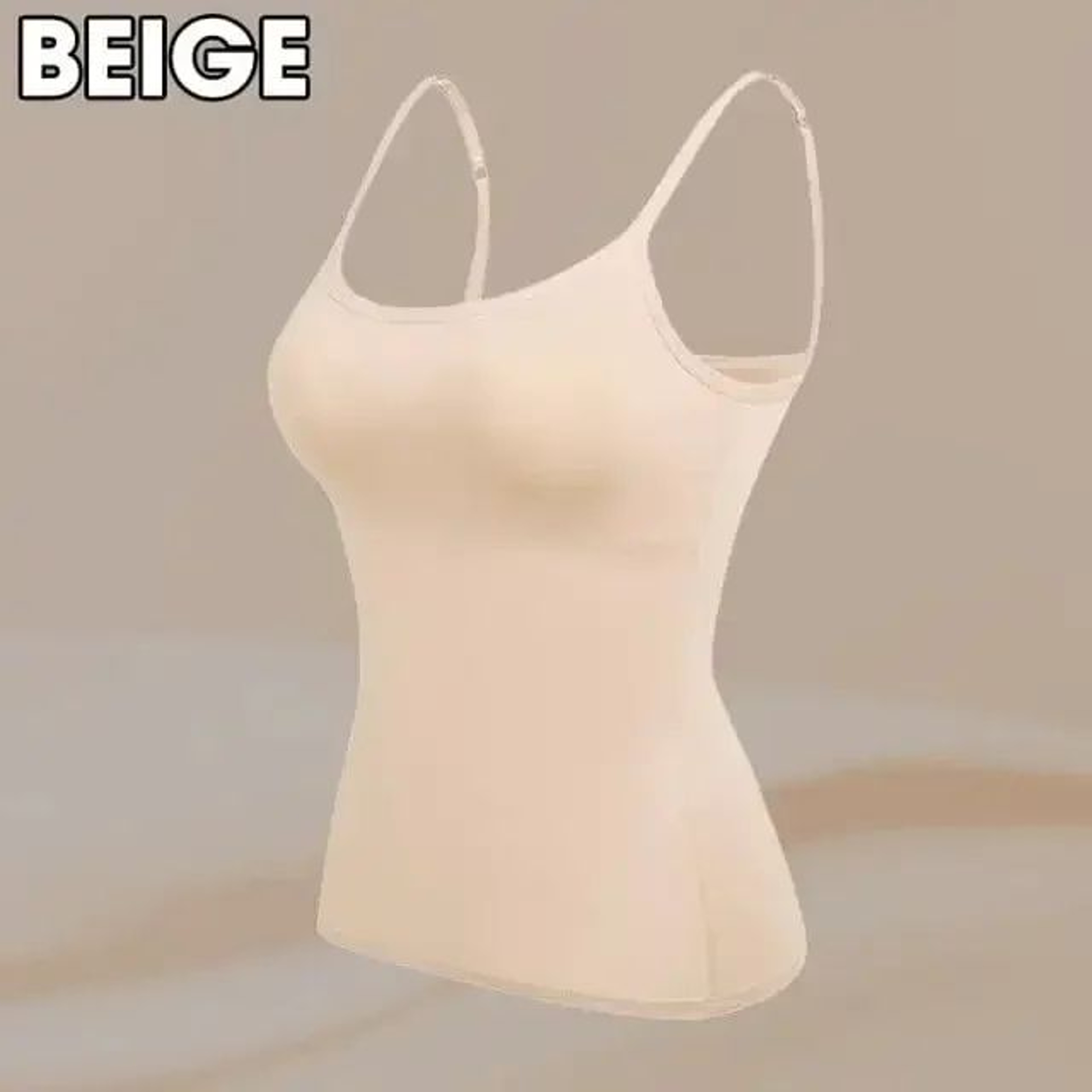 Womens Solid Padded Spaghetti Strap Cami  BuiltIn Bra Sexy Slim Tank Top 2024 6