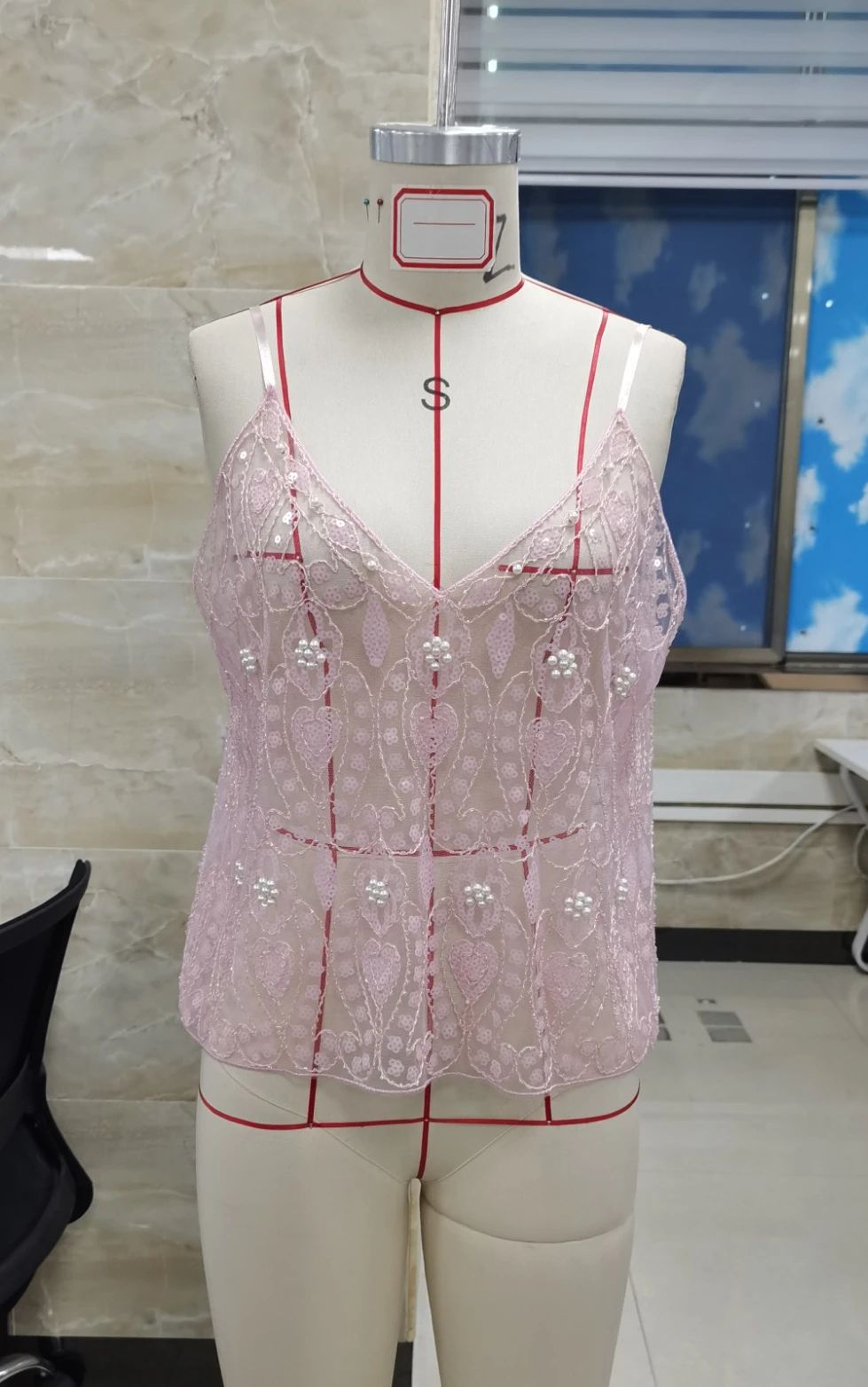 Sequin Beaded Flower OpenBack VNeck Cami  Sheer Chic Summer Vest 4