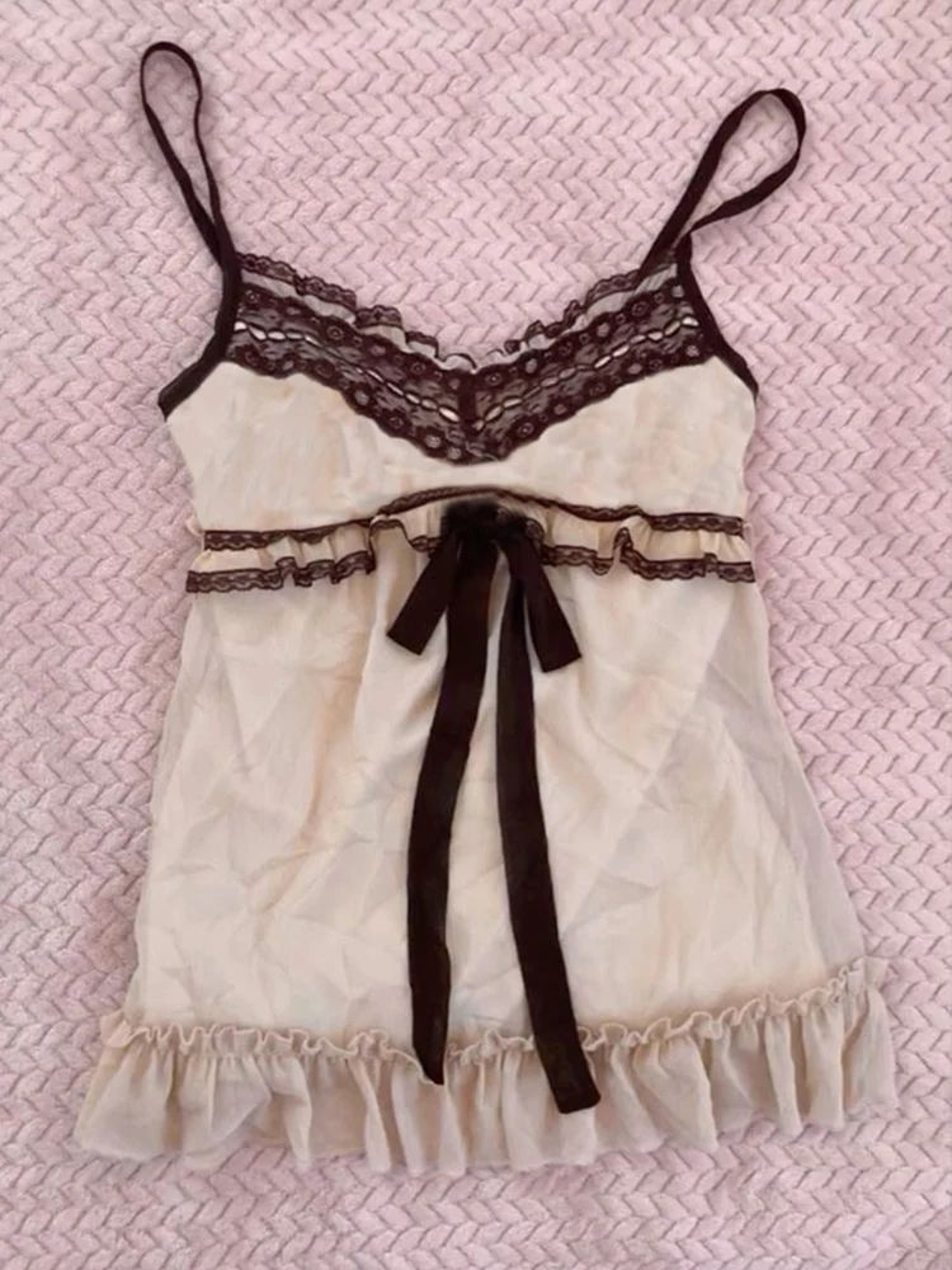 Y2K Lace Sling Backless Tank Top  Goth Coquette Punk Slim Cami 2