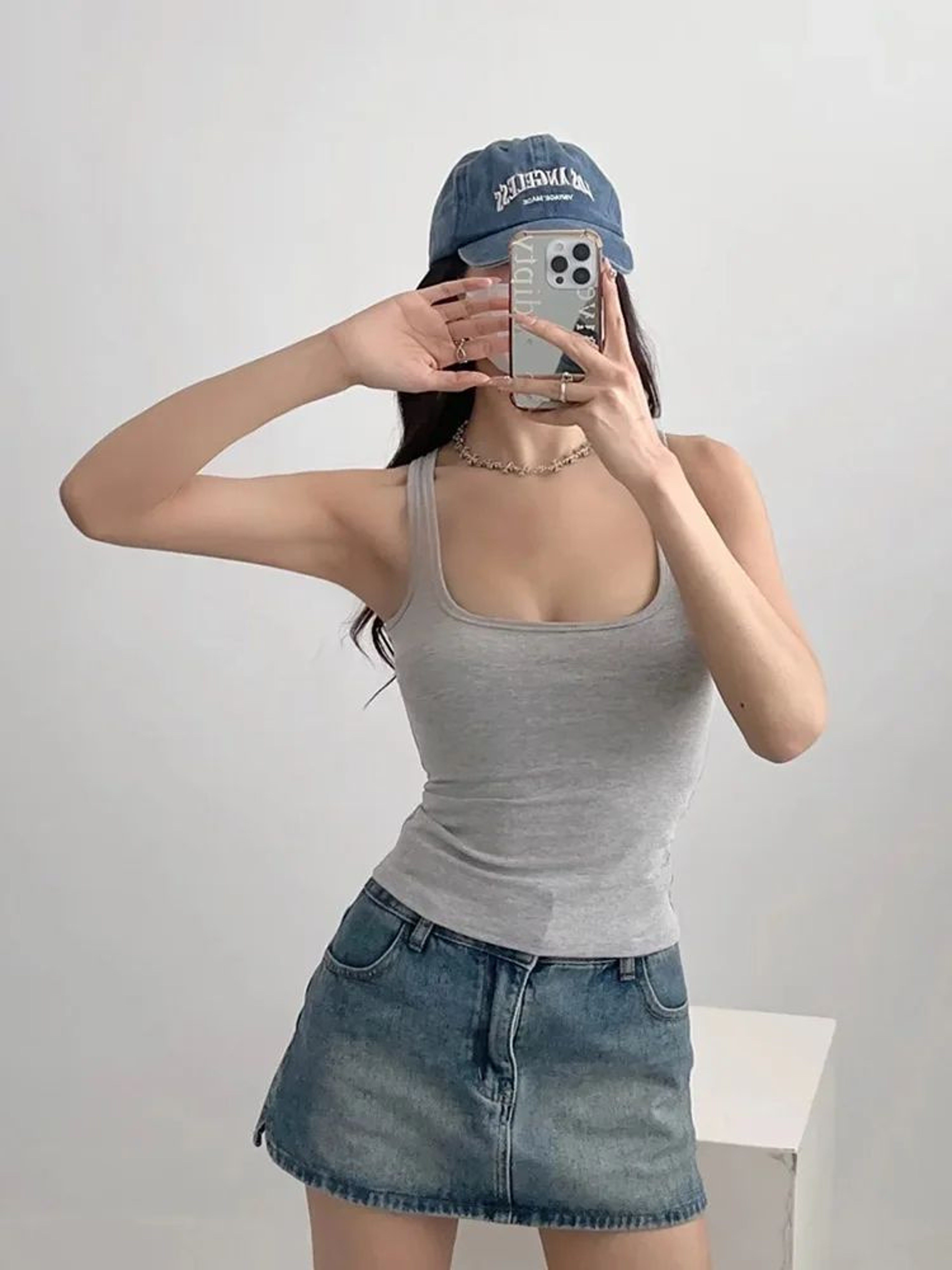 SculptFit Square Neck Knit Tank Top For Women 9