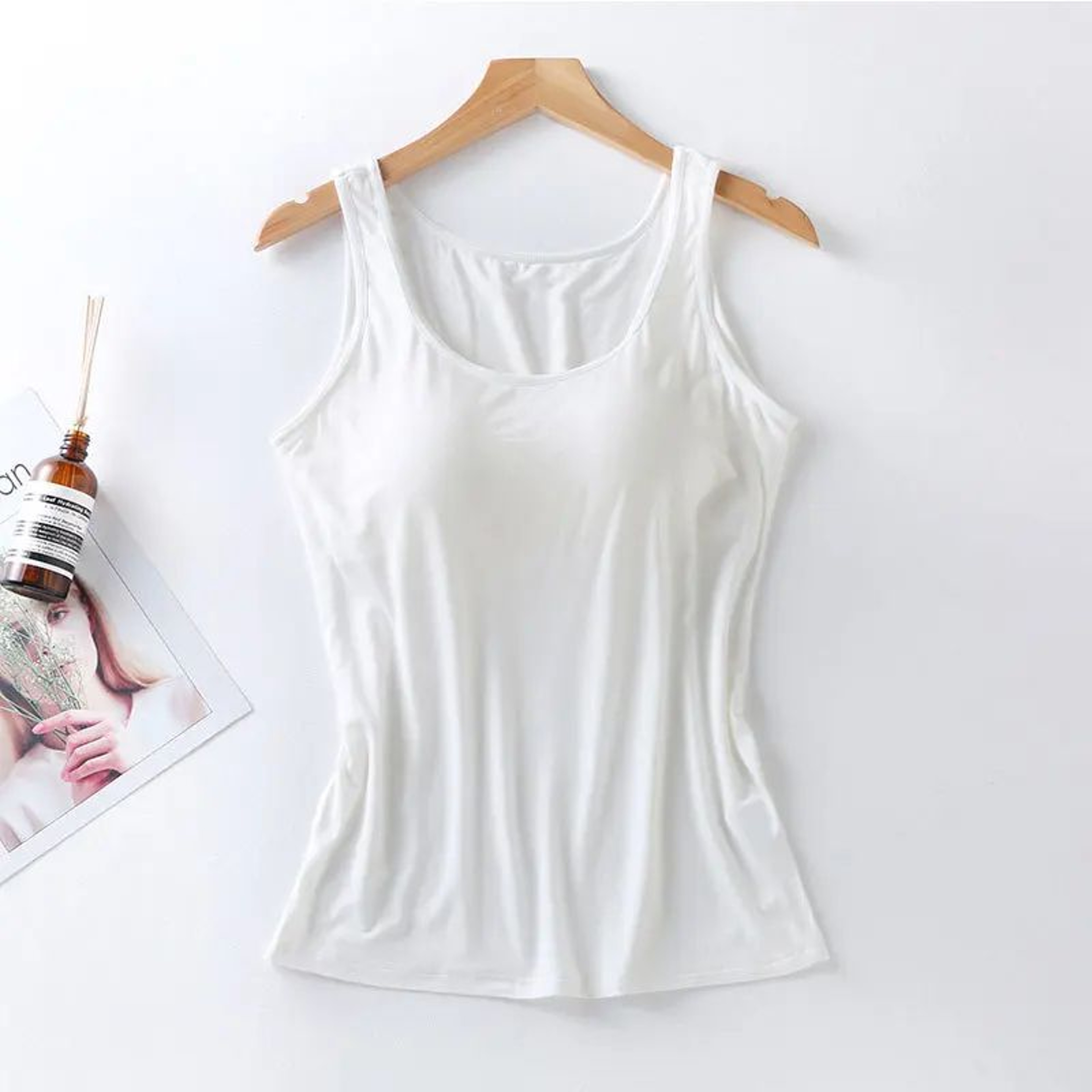 Womens BuiltIn Bra Padded Slim Fit Tank Top 4