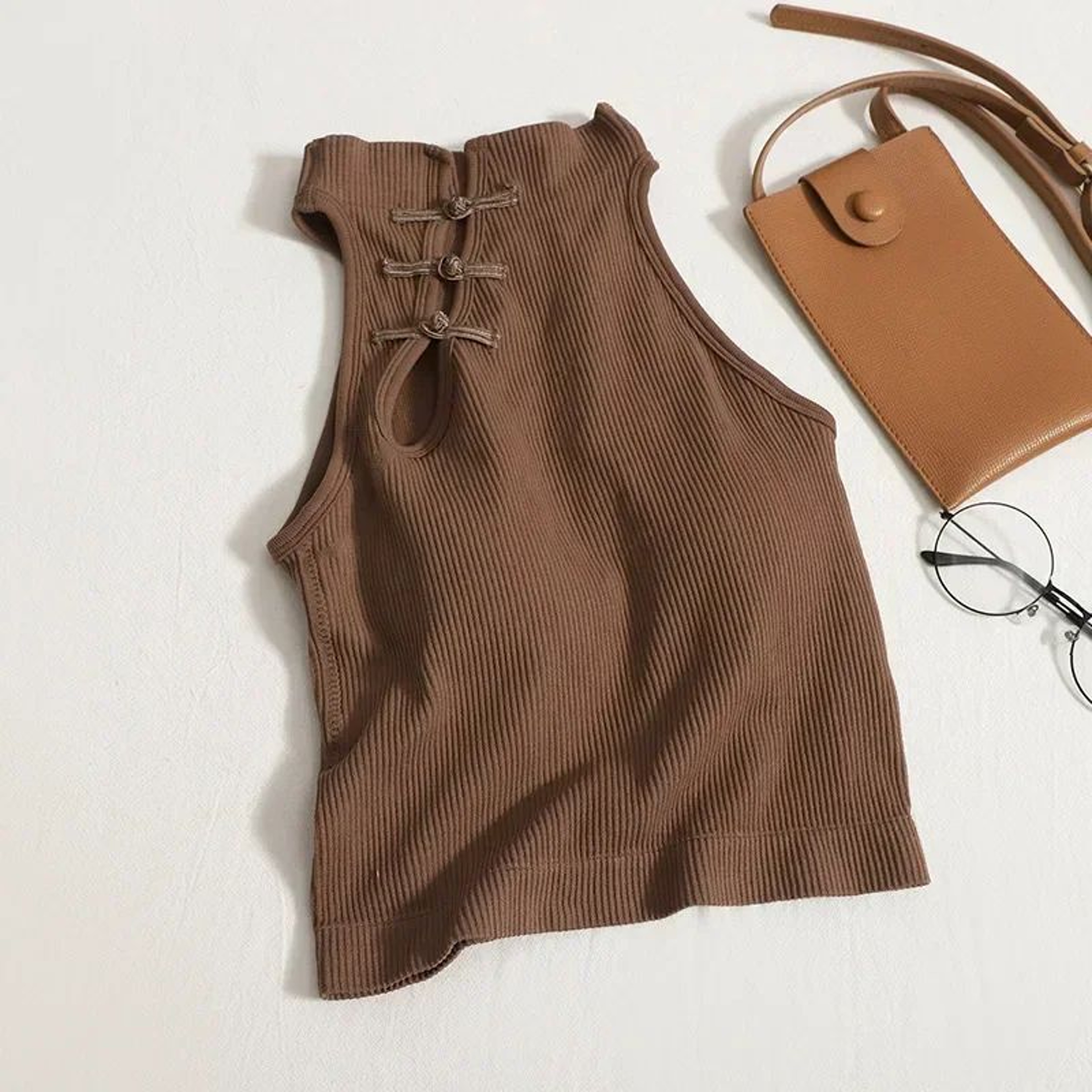 Vintage Halter Corset Crop Camisole With BuiltIn Bra For Women 11