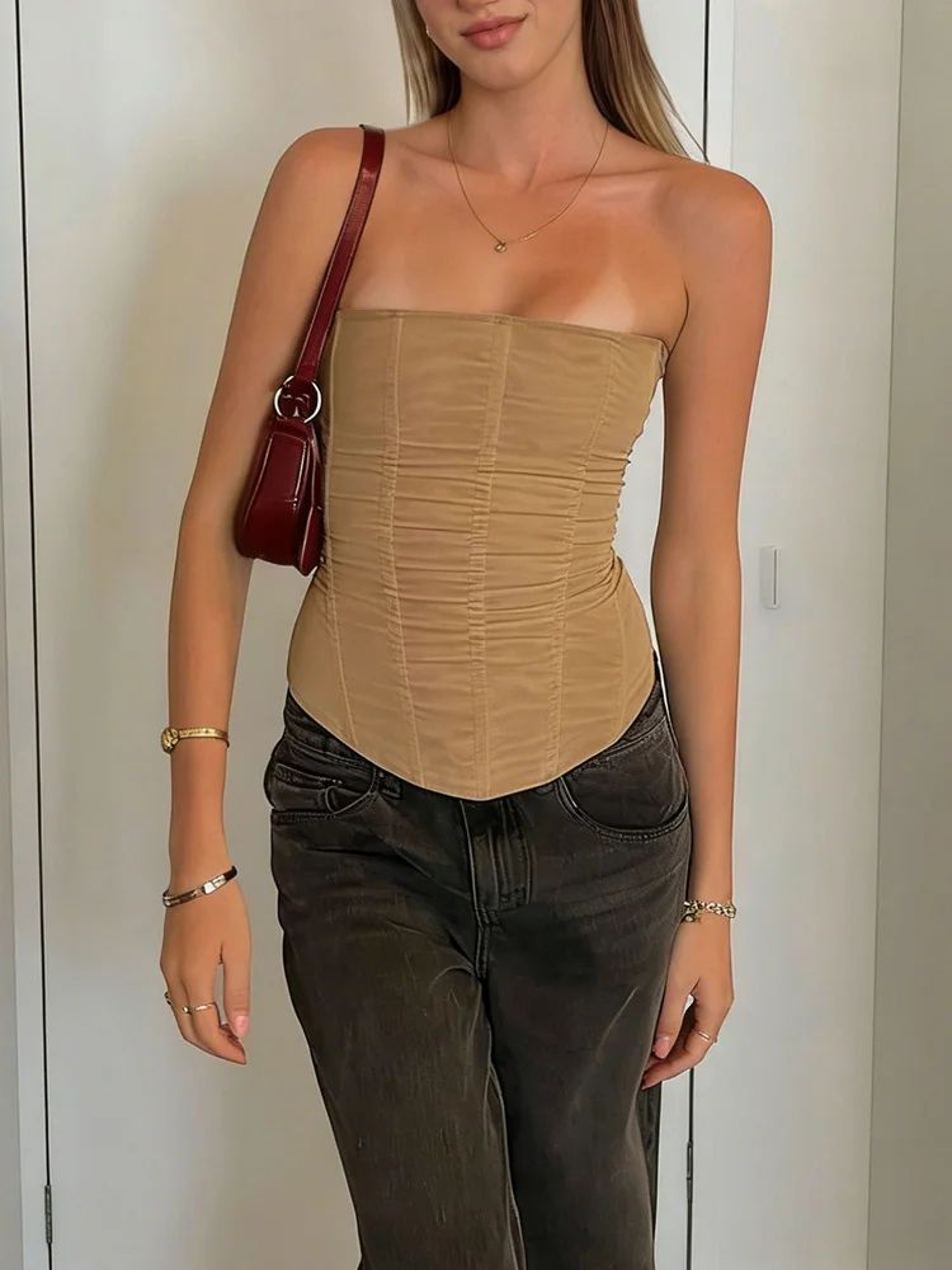 TOSSY Elegant Mesh Backless Strapless Tank Top  Luxury Y2K Streetwear Vest For Women 4