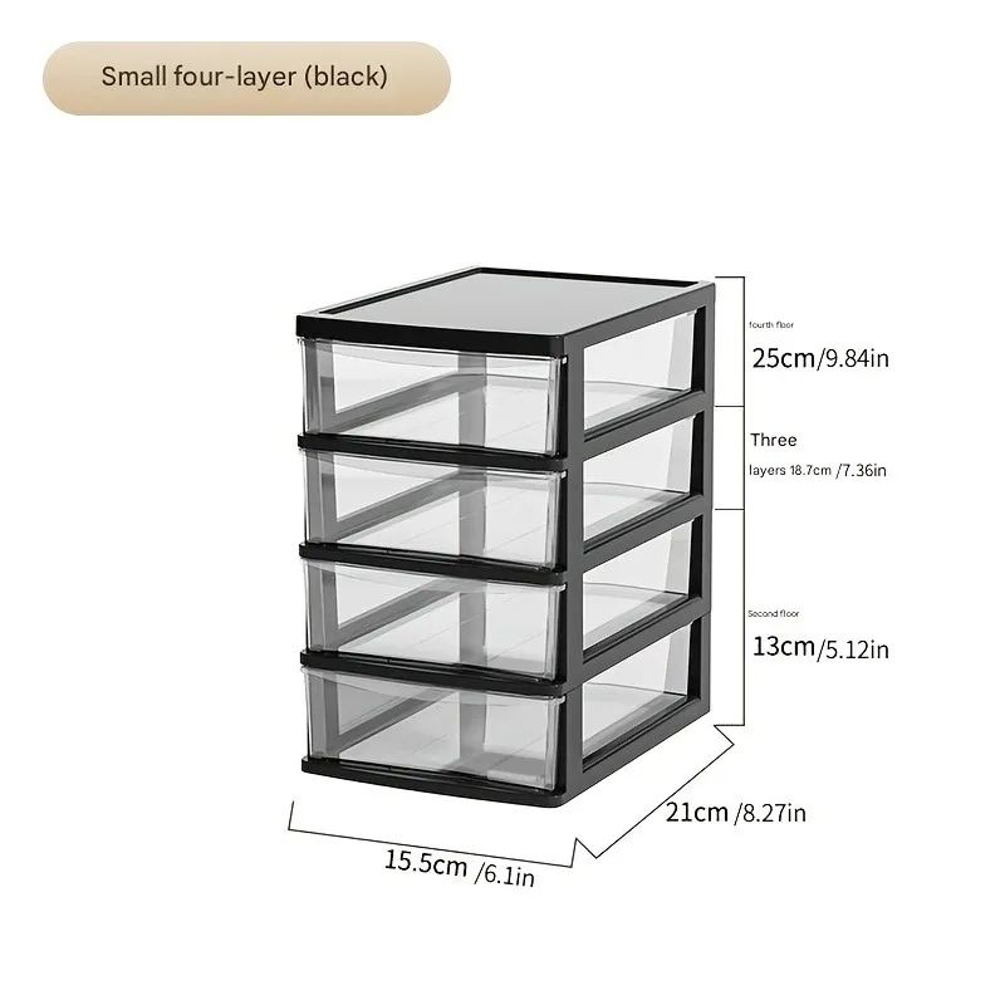Clear Drawer Office Desktop Storage Box  Japanese Style Transparent Organizer For Cosmetics  Statio 8
